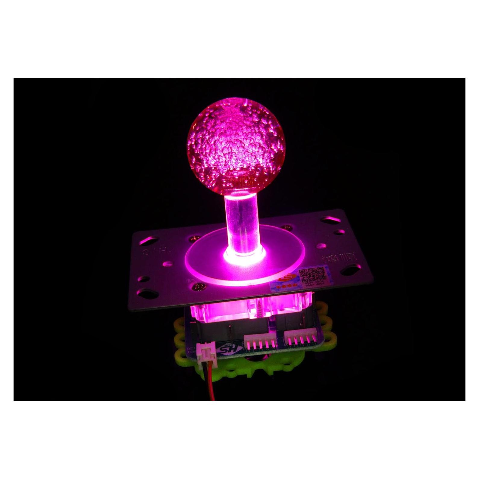 Joystick LED Genérico 2-4-8 vías con bola rosa iluminada