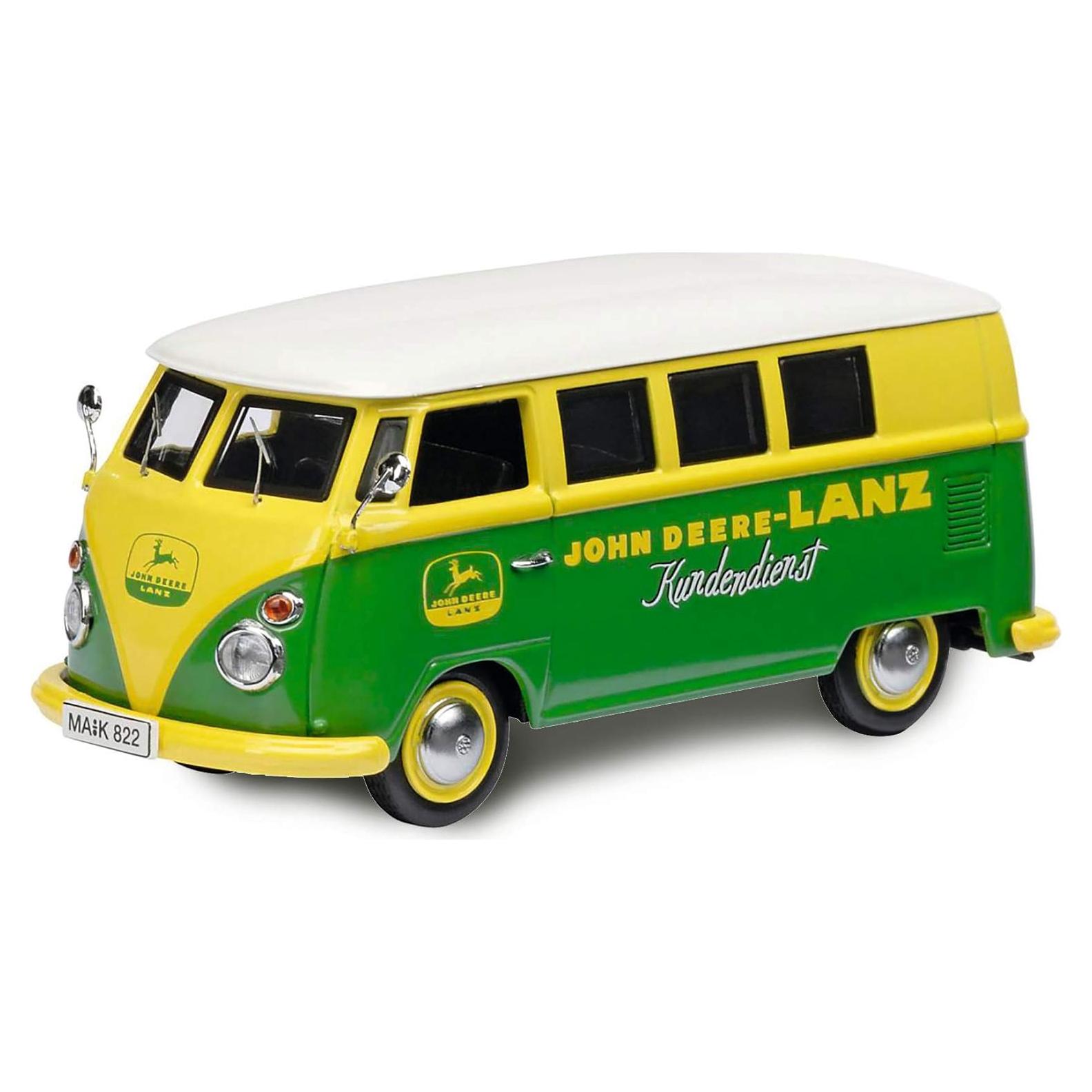 Modelo Die-Cast Schuco VW T1c Bus John Deere 1:87 Amarillo/Verde