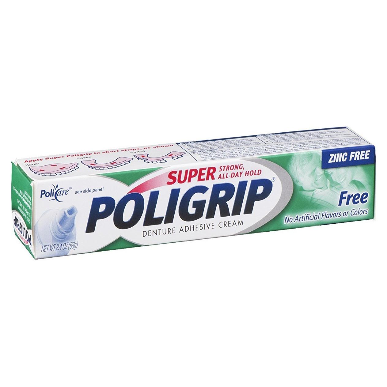 Crema Adhesiva para Dentaduras Poligrip 68g - Sin Zinc
