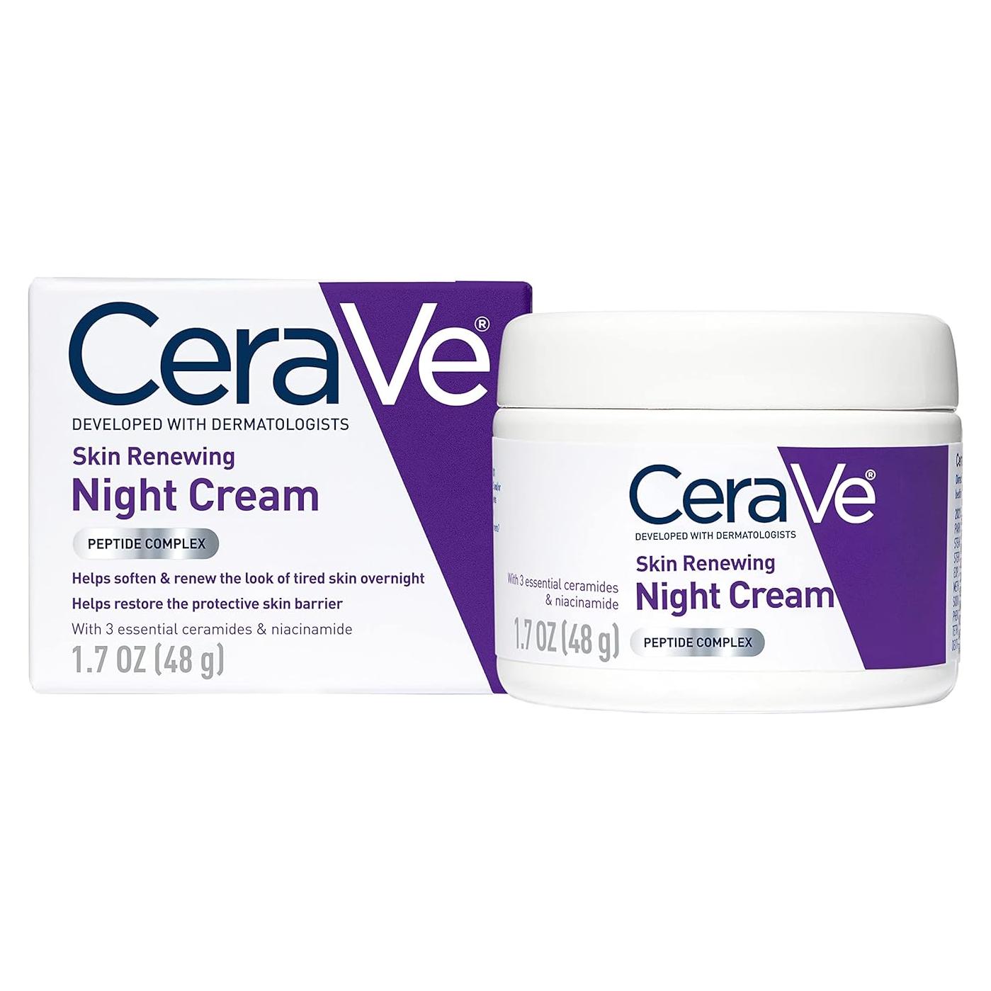 Crema Nocturna CeraVe 48g con Niacinamida y Péptidos