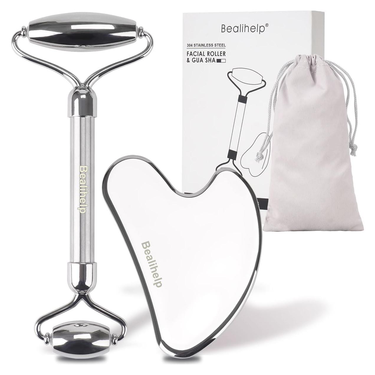 Rodillo Facial Bealihelp Acero Inoxidable Masajeador