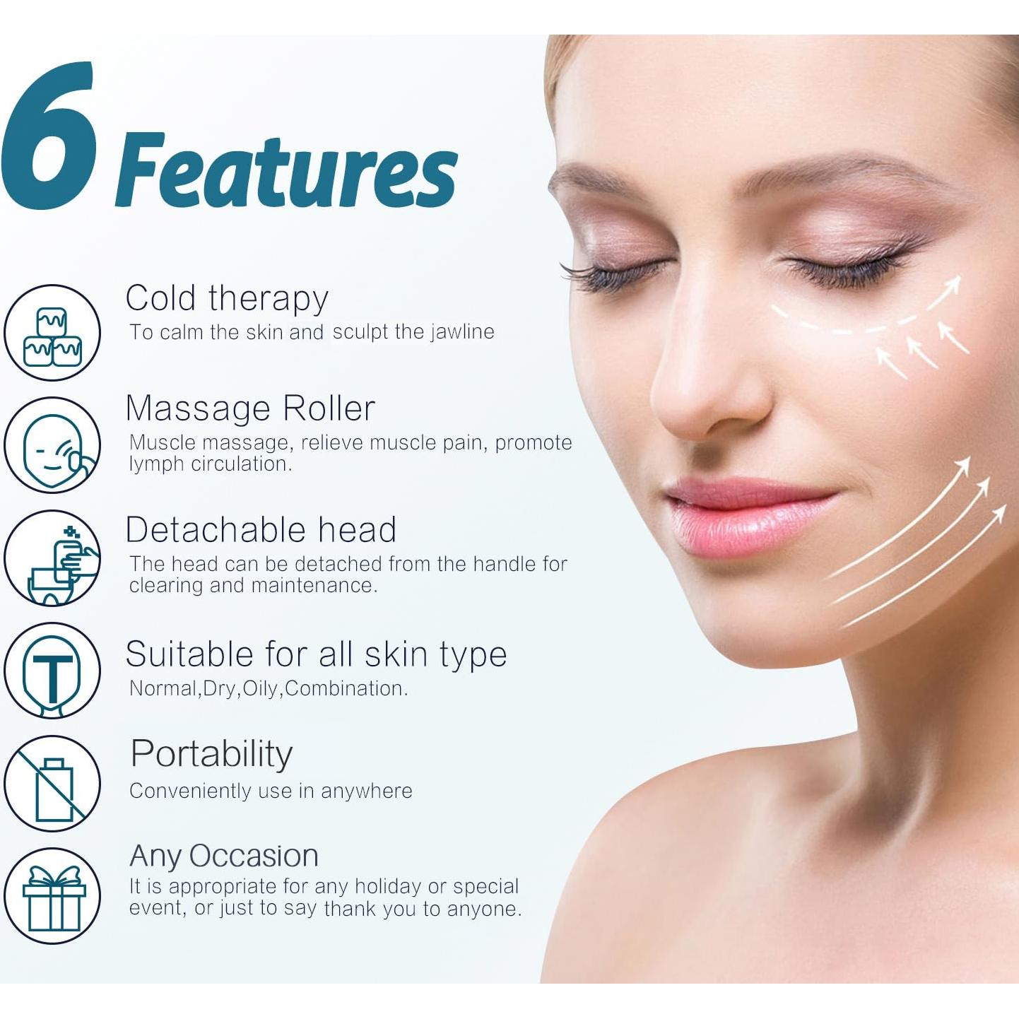 Rodillo de Hielo ESARORA para Cara y Ojos - Alivio Hinchazón