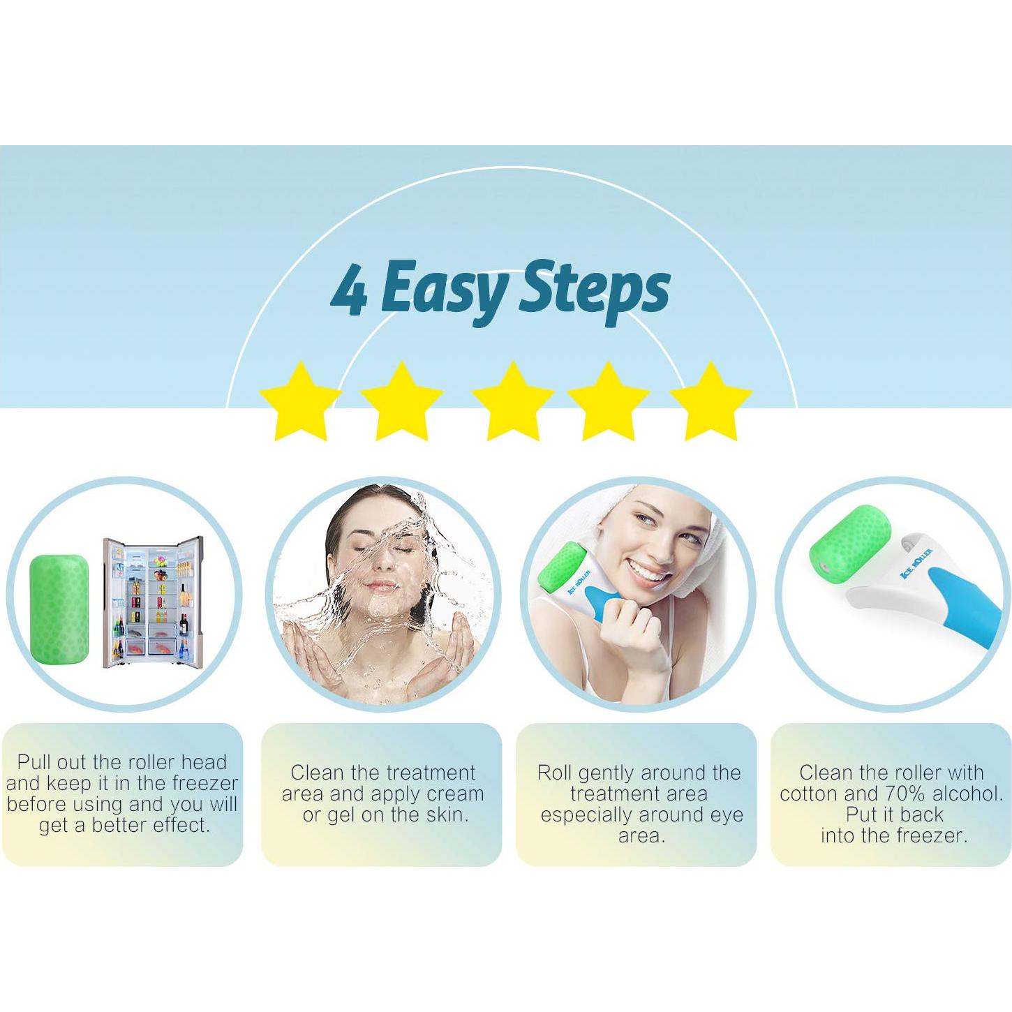 Rodillo de Hielo ESARORA para Cara y Ojos - Alivio Hinchazón