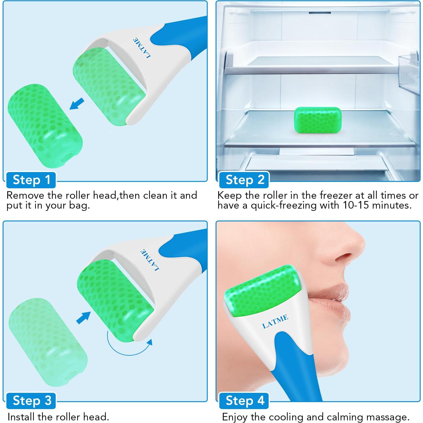 Rodillo de Hielo LATME para Cara y Ojos - Alivio de Hinchazón