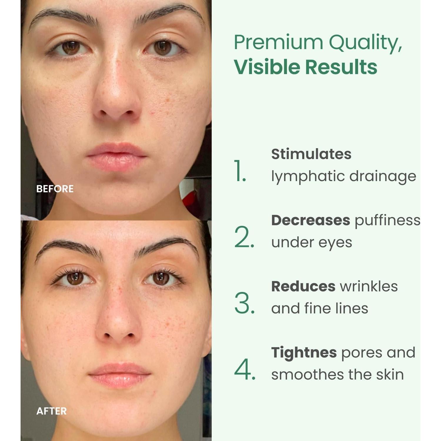 Set de Rodillo Facial y Gua Sha PLANTIFIQUE Jade Verde