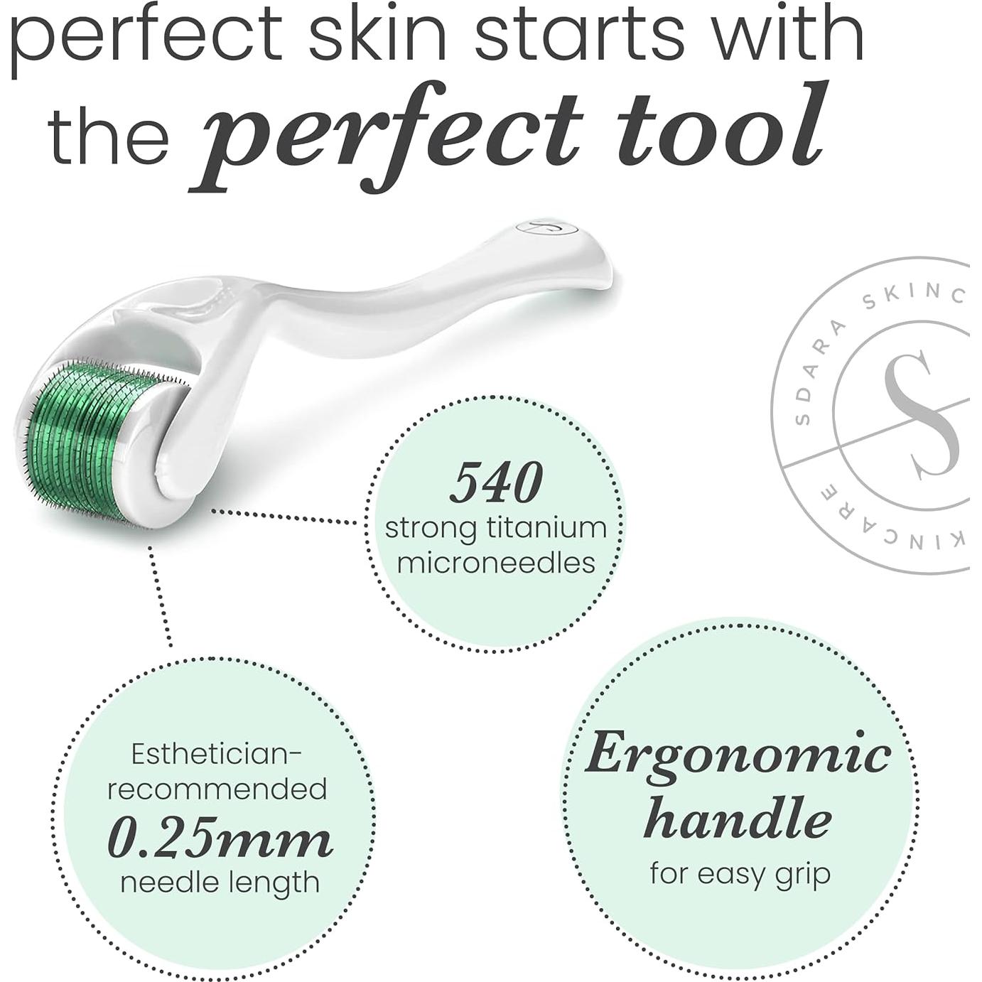 Rodillo Derma Sdara Microneedling para la Cara - Blanco