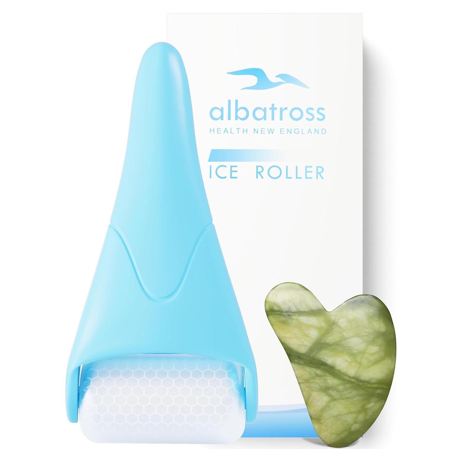 Juego de Rodillo de Hielo y Gua Sha Albatross 19x9cm Azul