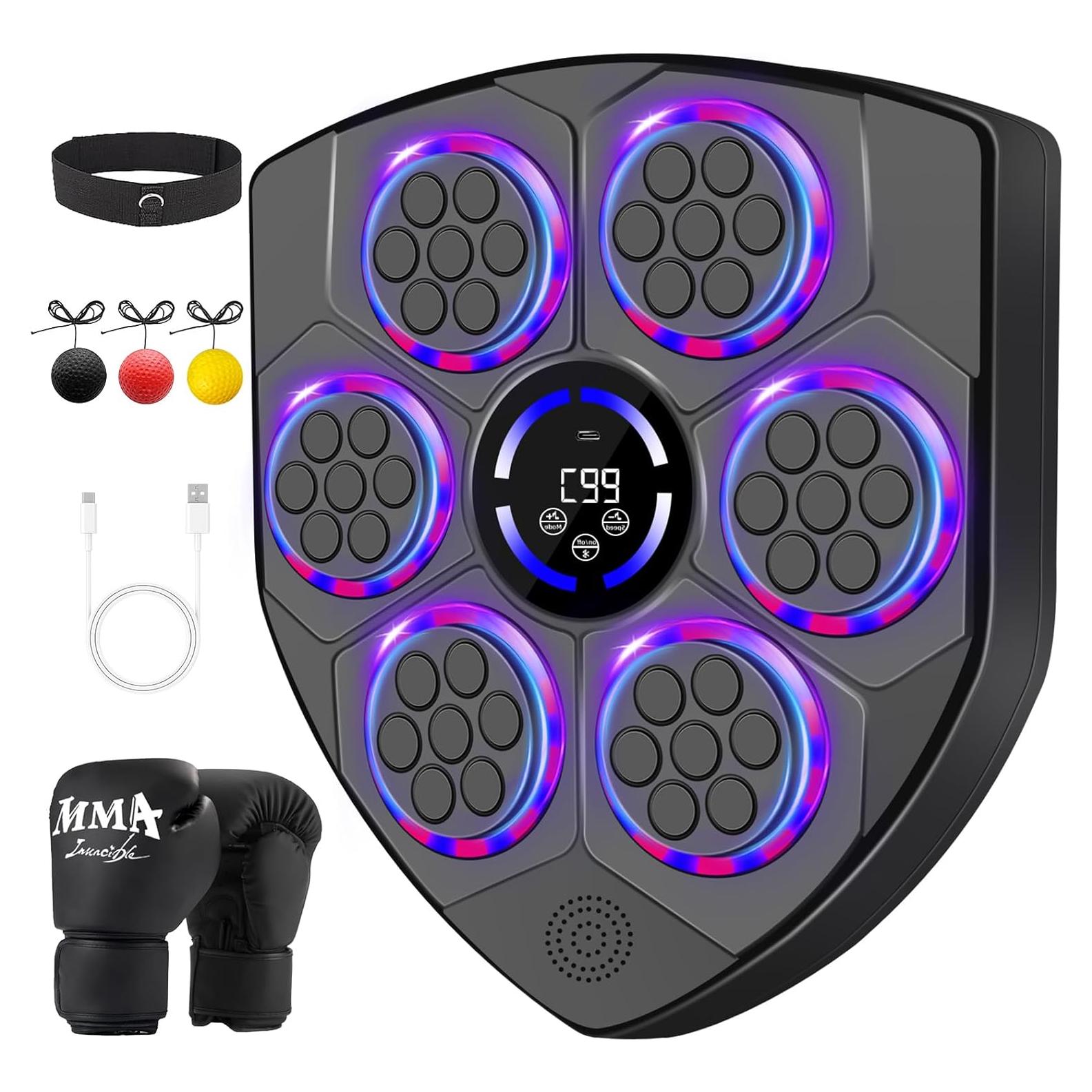 Máquina de Boxeo Musical JUOIFIP QB07 con Guantes y 9 Modos