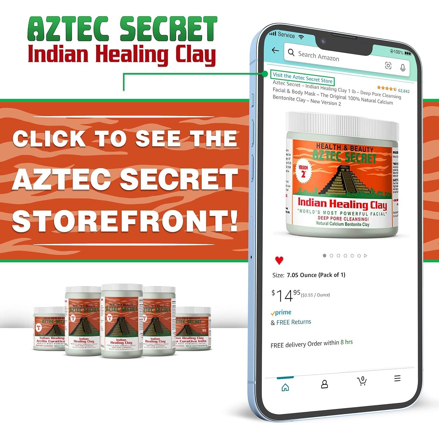 Arcilla Sanadora India Azteca 0,45 kg - Máscara Facial Limpieza