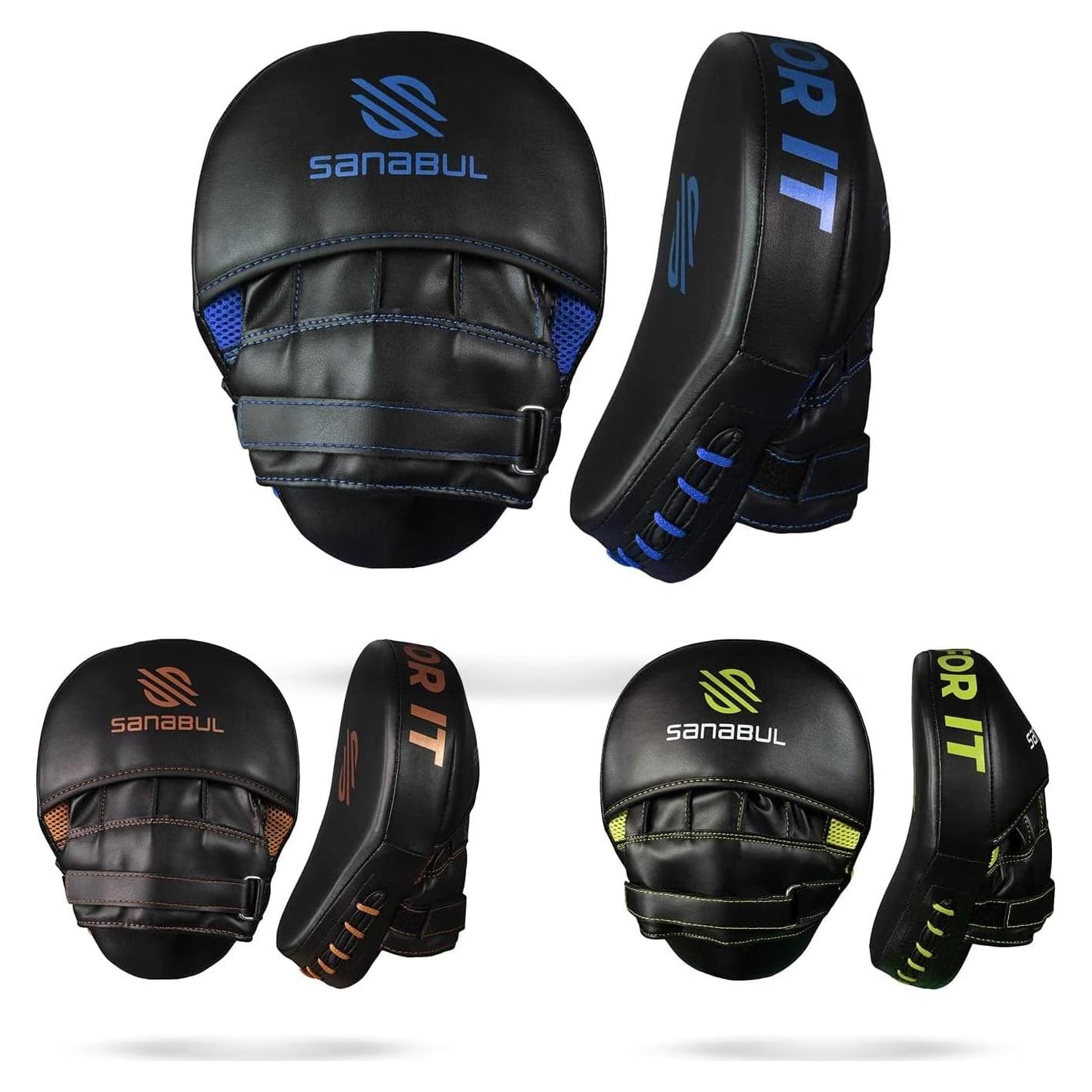 Punch Mitts Esenciales Sanabul para Boxeo y MMA - Azul Metálico