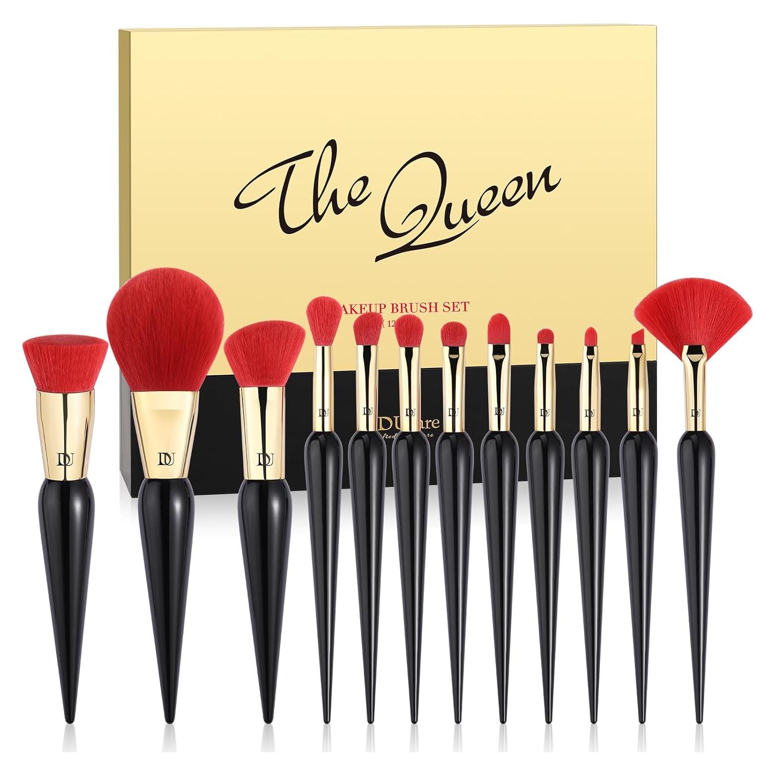 DUcare Set de Pinceles de Maquillaje 12 Pcs Kabuki Negro