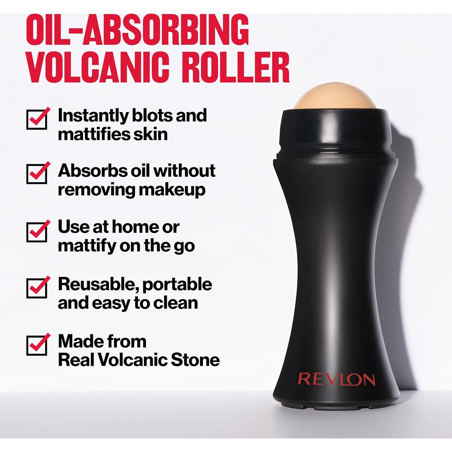 Rodillo Facial Revlon Volcánico, Absorbe Aceite, Reutilizable