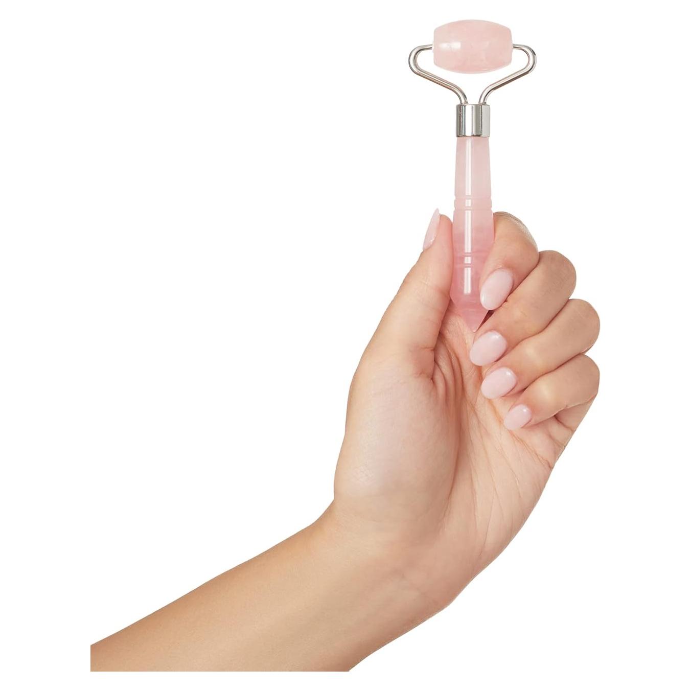 Rodillo Facial Mini de Cuarzo Rosa Plum Beauty - Antienvejecimiento