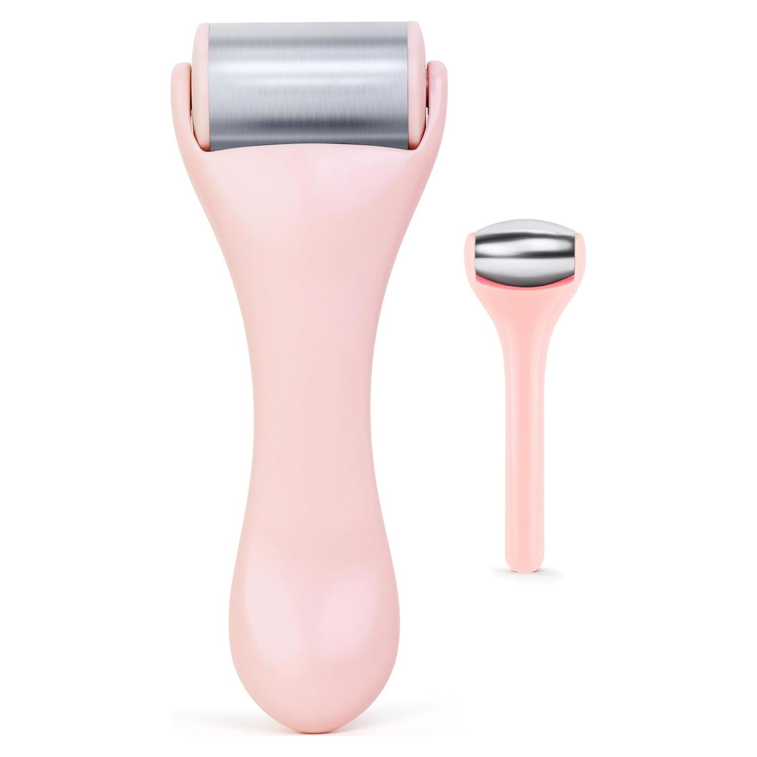 Rodillo de Hielo Facial MAANGE 2 Pcs Rosa para Ojos y Cara