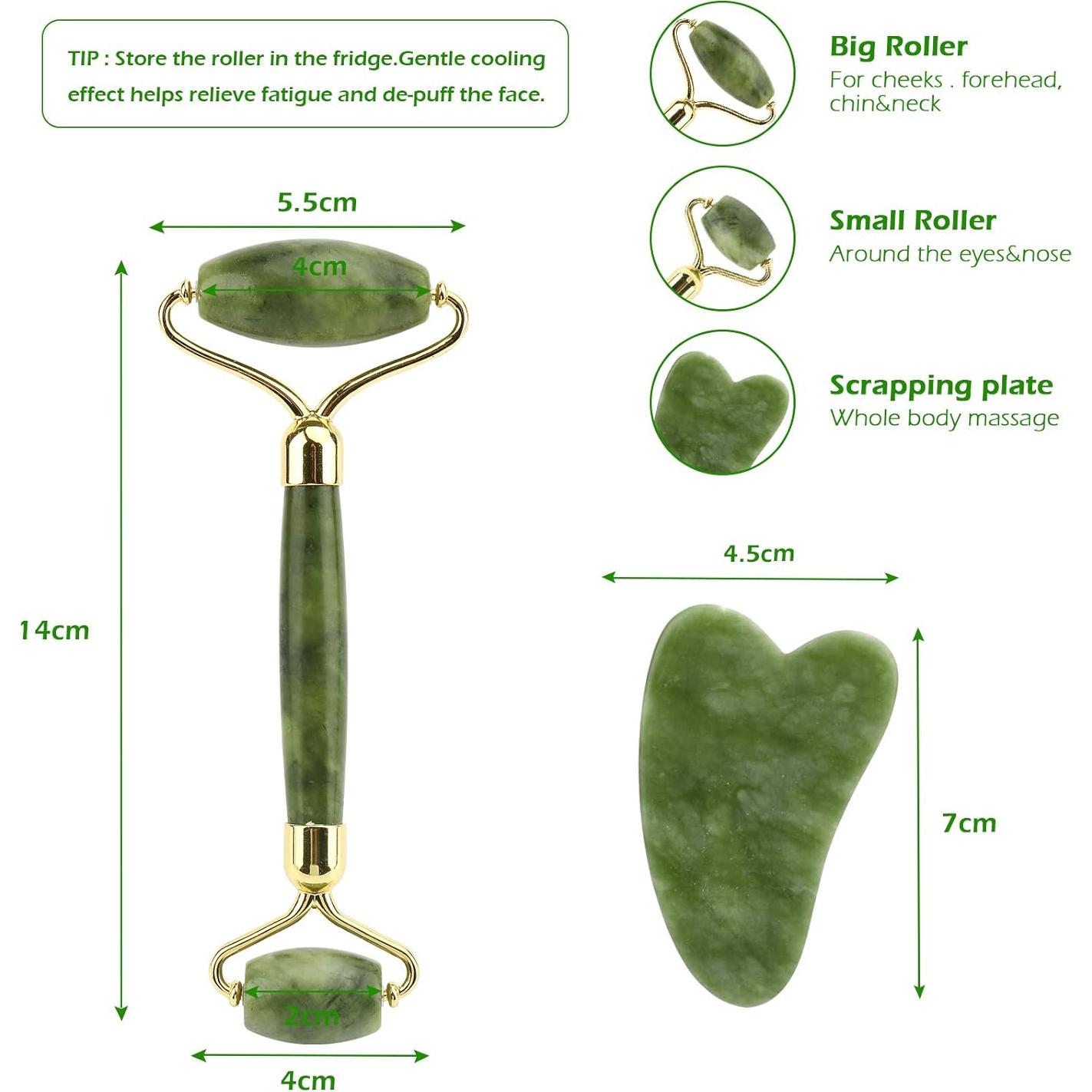 Conjunto Rodillo Jade Deciniee 2 en 1 Masaje Facial