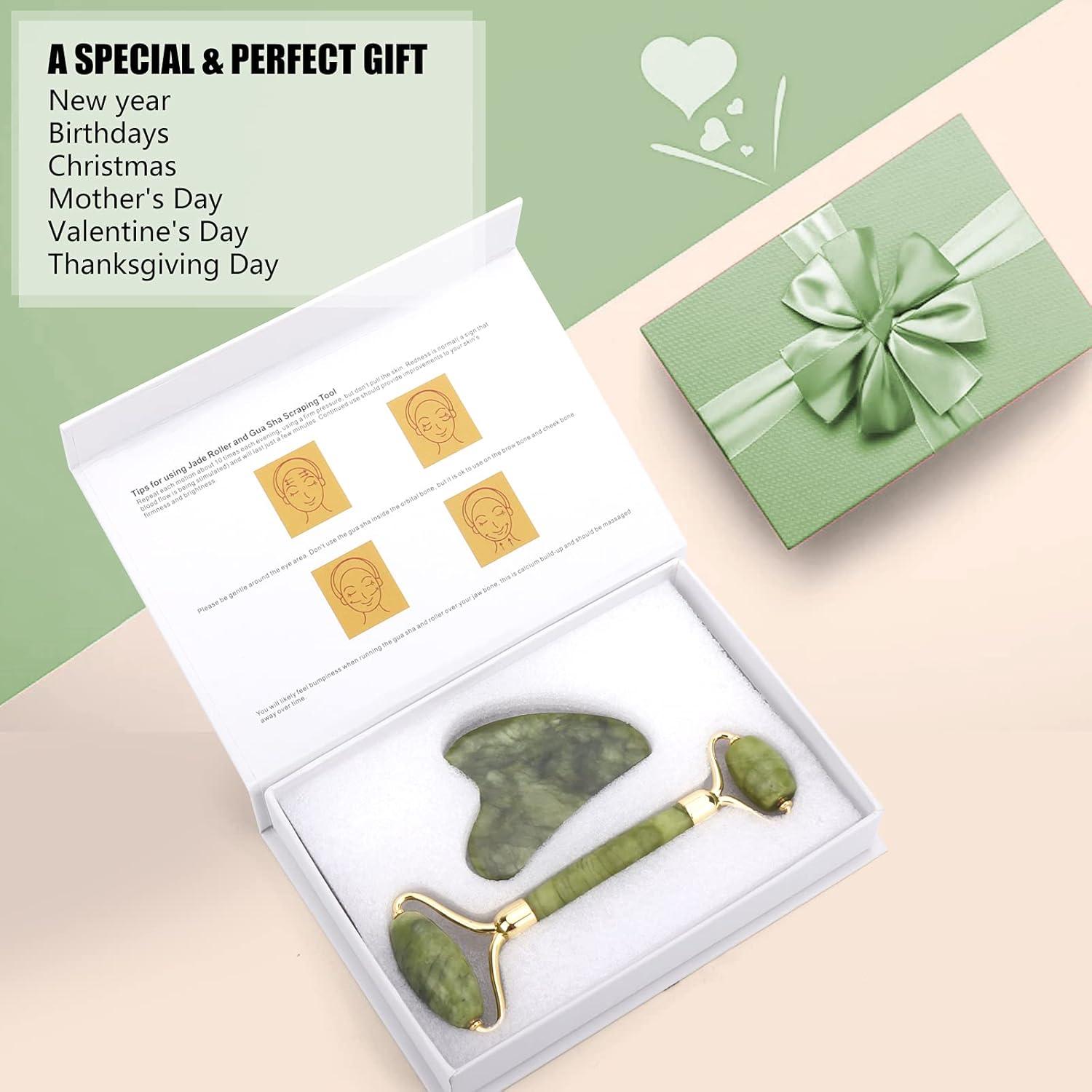 Conjunto Rodillo Jade Deciniee 2 en 1 Masaje Facial