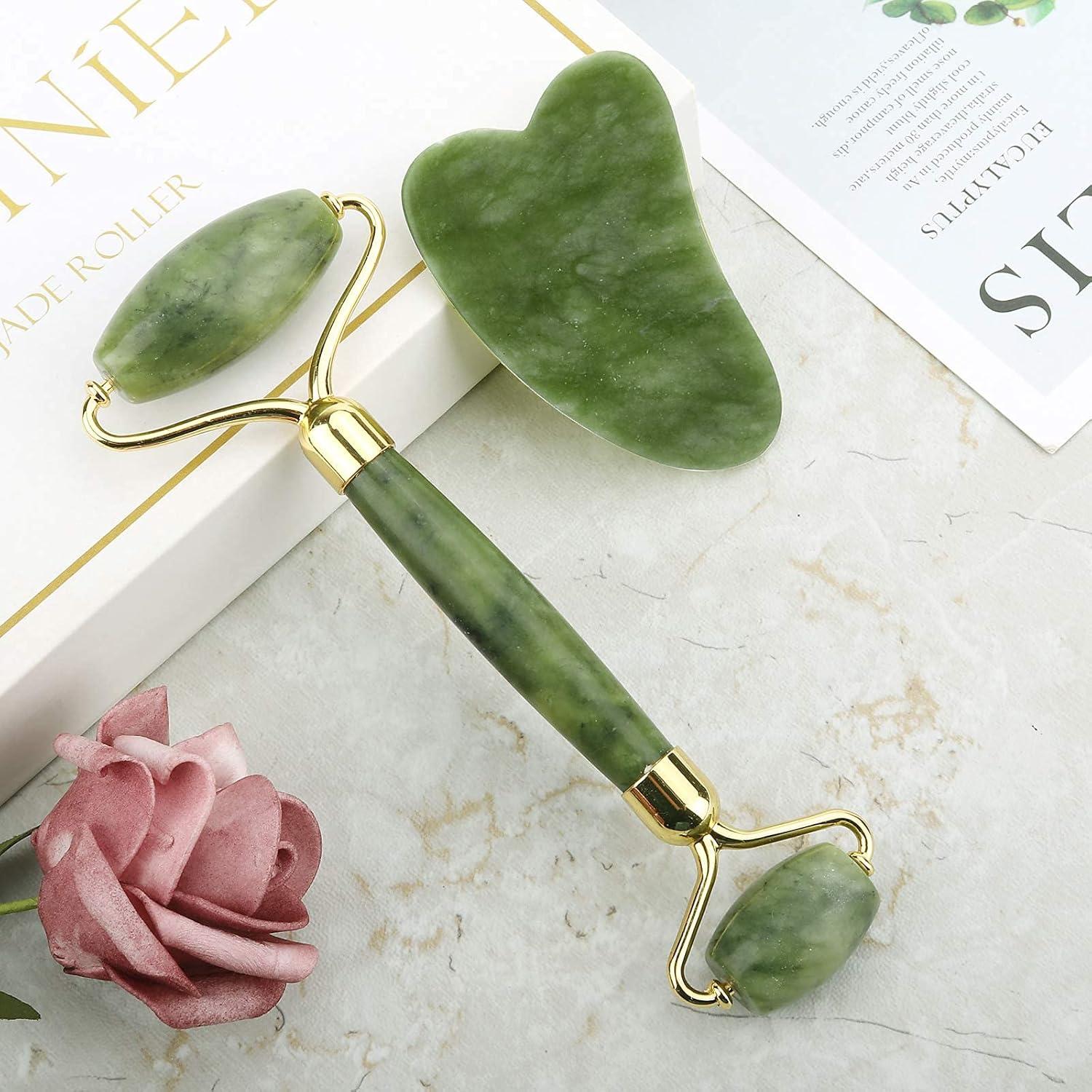 Conjunto Rodillo Jade Deciniee 2 en 1 Masaje Facial