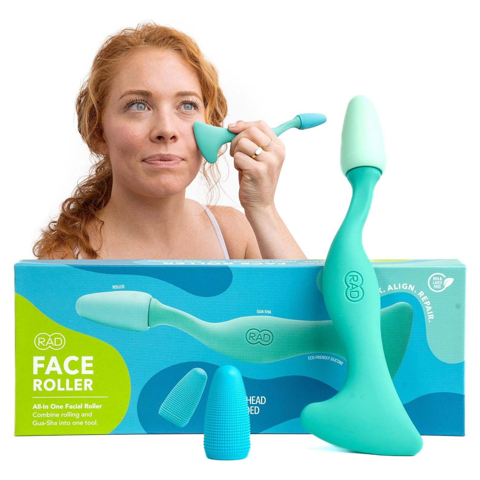 Rodillo Facial RAD Jade 2-en-1 y Gua Sha Silicona