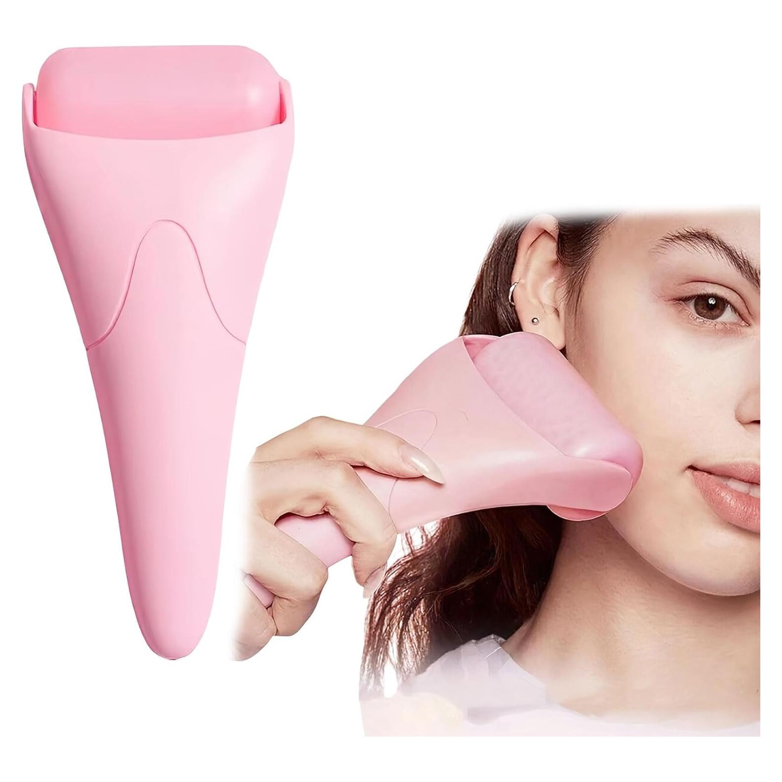 Rodillo de Hielo Facial Ylapagne Rosa para Cuidado de Piel