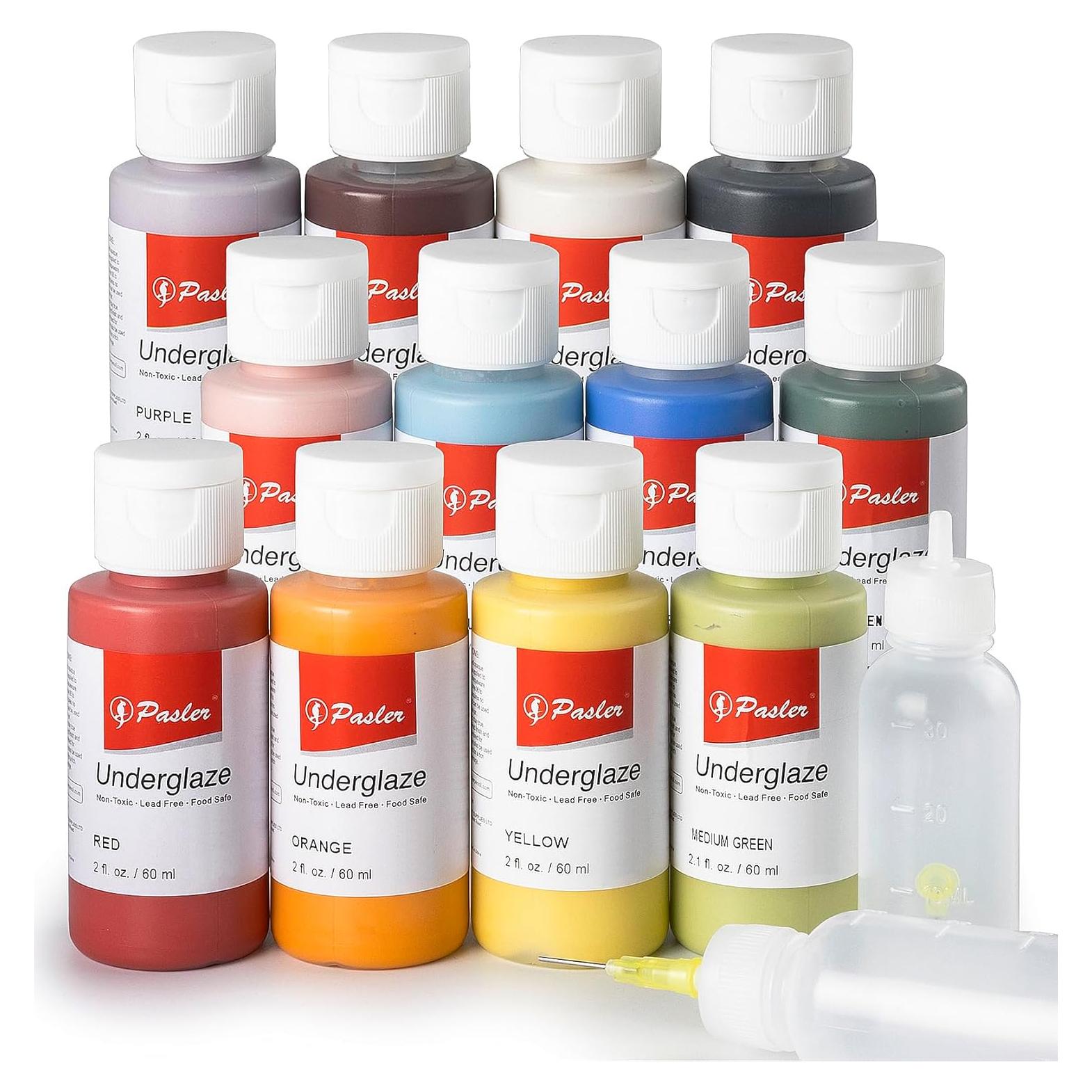 Juego de Underglaze Pasler - 12 Colores 60 ml Líquido Cerámica
