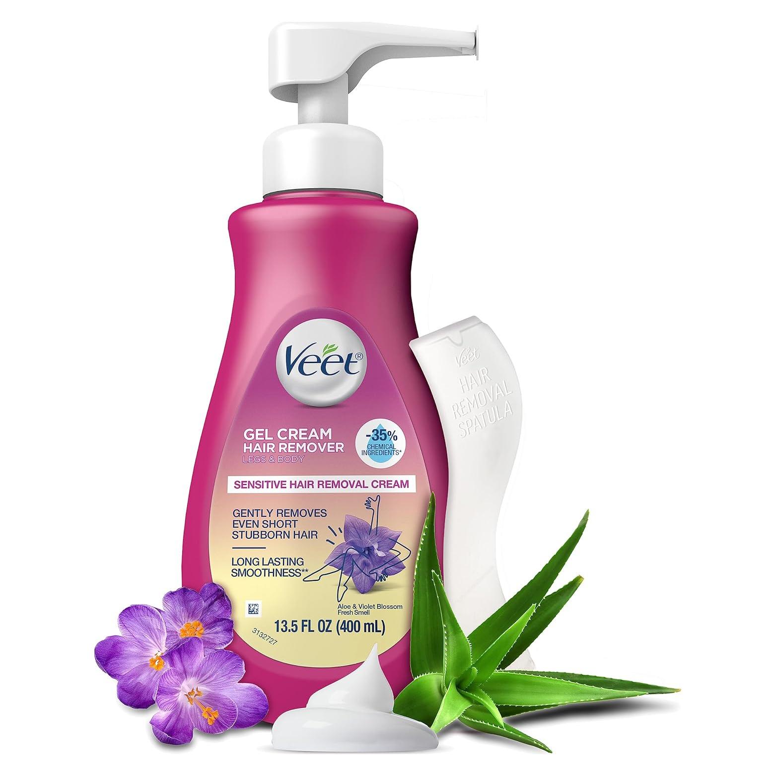 Crema Depilatoria Veet Gel Sensible 382.7 g con Aloe Vera