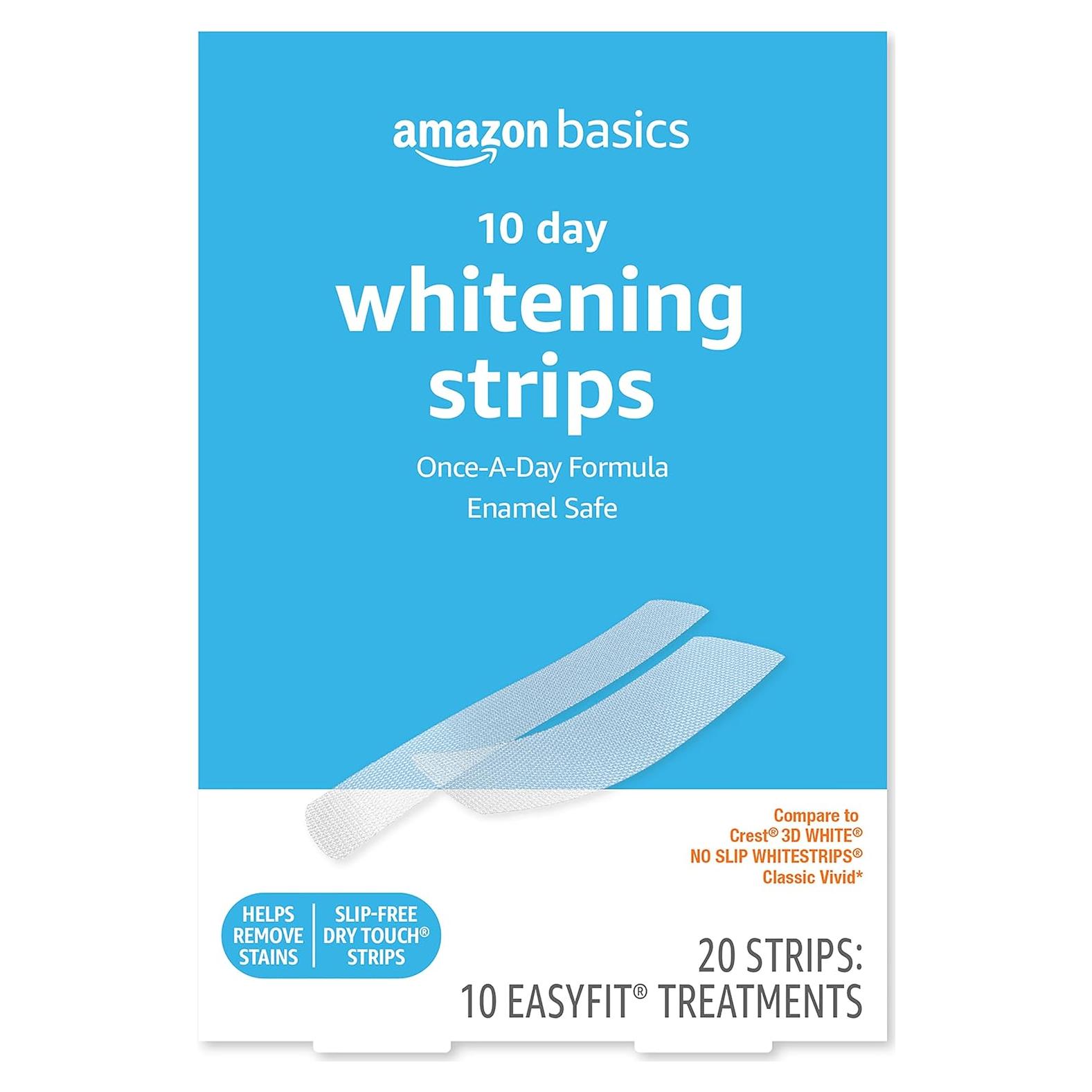 Kit de Tiras Blanqueadoras de Dientes Amazon Basics 10 Días