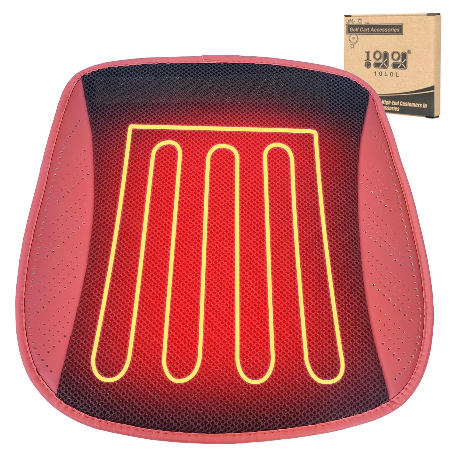 Cubiertas de Asiento Calentadas 10L0L para Carritos de Golf Rojo