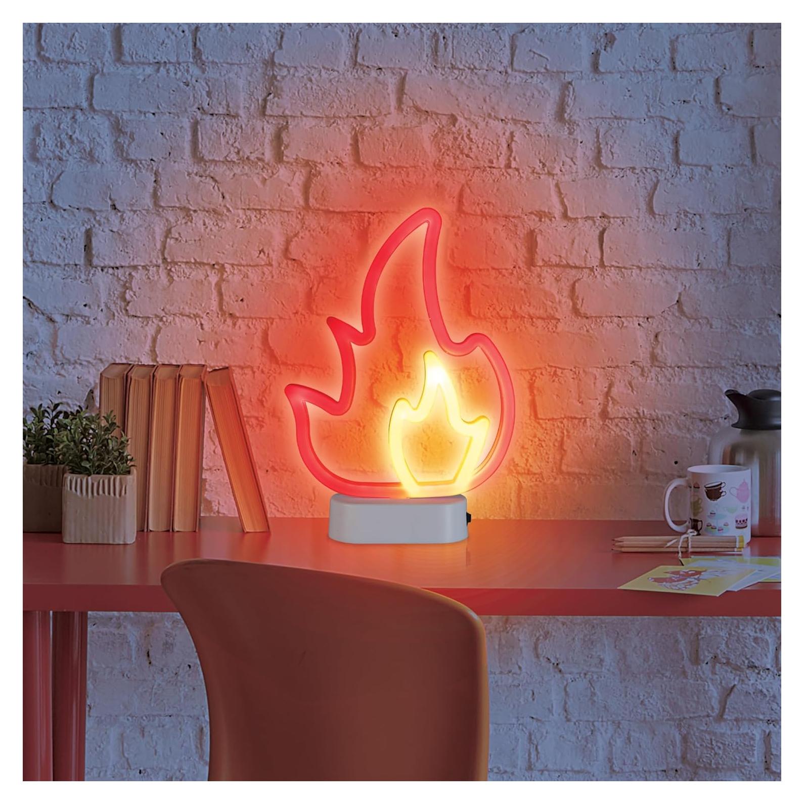 Lámpara Neón LED de Fuego MCG Innovations, 5x12.7x15.2cm