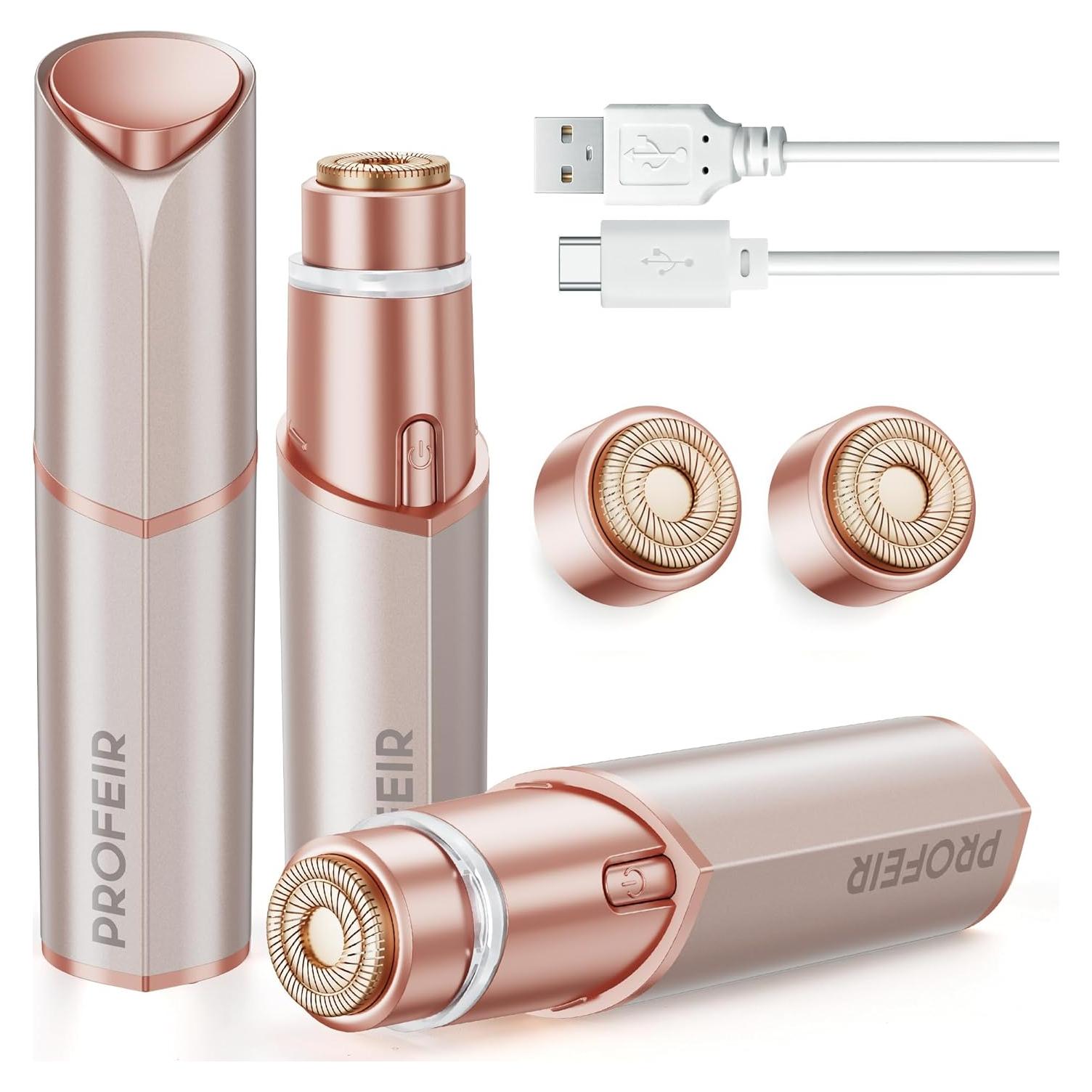 Afeitadora Facial Eléctrica Profeir PF7 Indolora Rosa