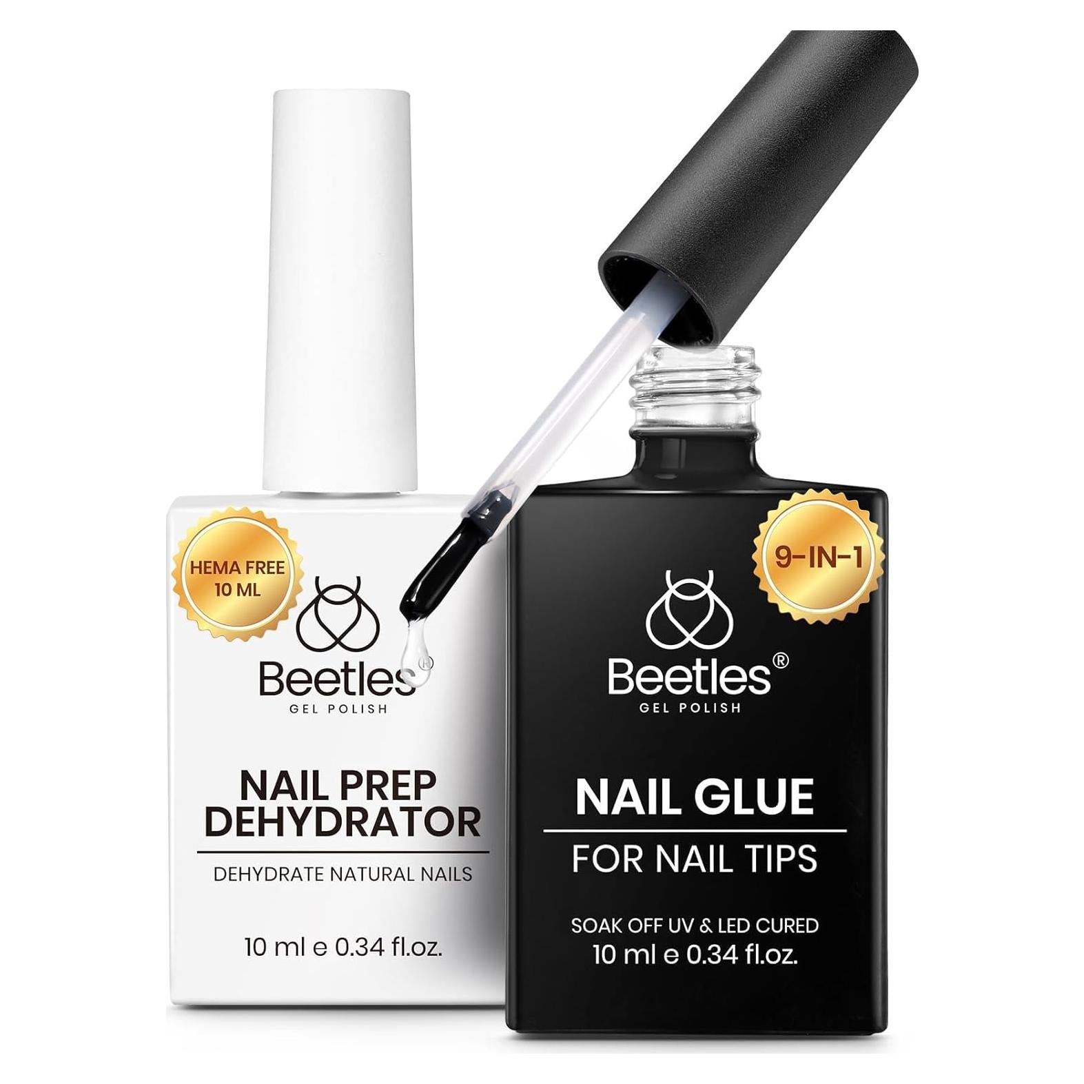 Kit 9 en 1 de Deshidratador y Pegamento de Uñas Beetles