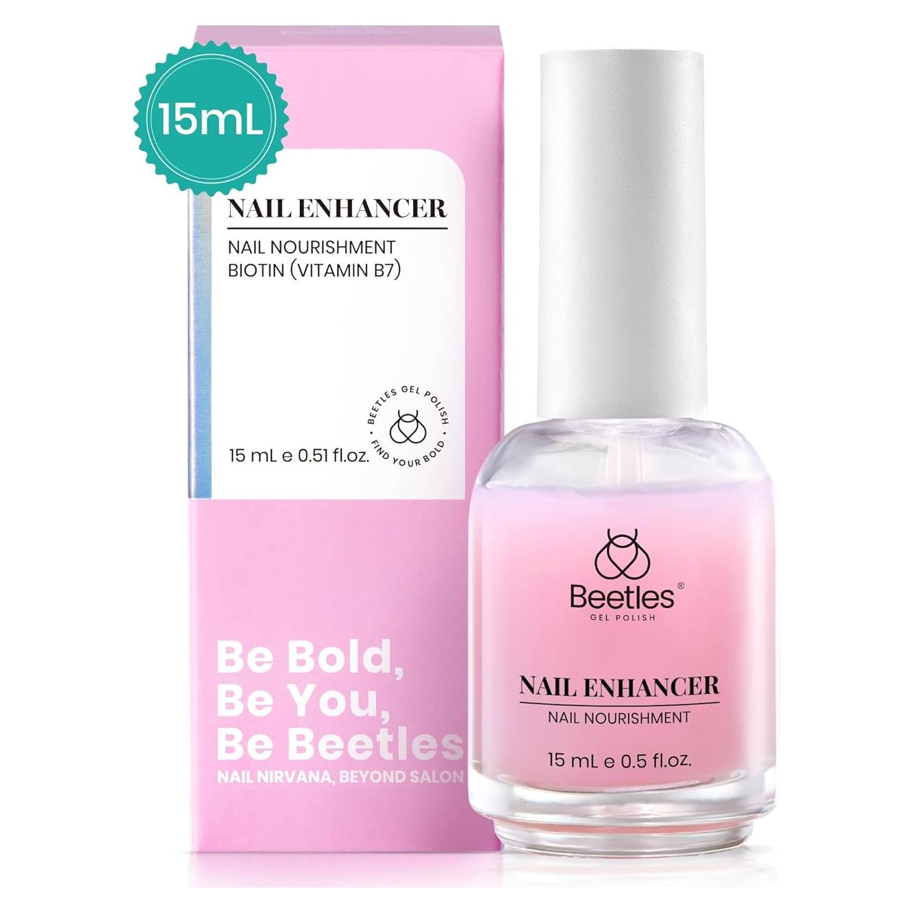 Fortalecedor de Uñas Beetles 15 ml Esmalte Transparente Secado Rápido