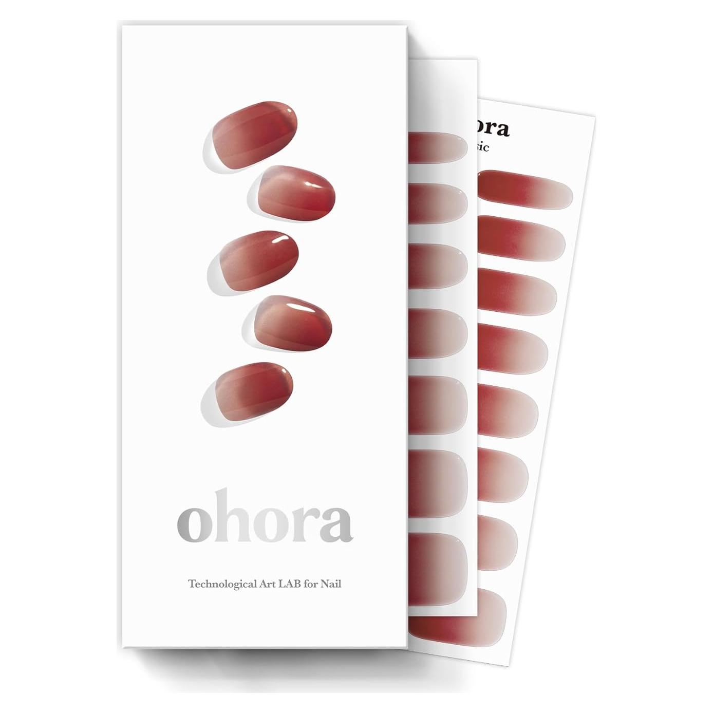 Tiras de Uñas de Gel Semi Curadas ohora - Rosa Ombre, 30 Piezas