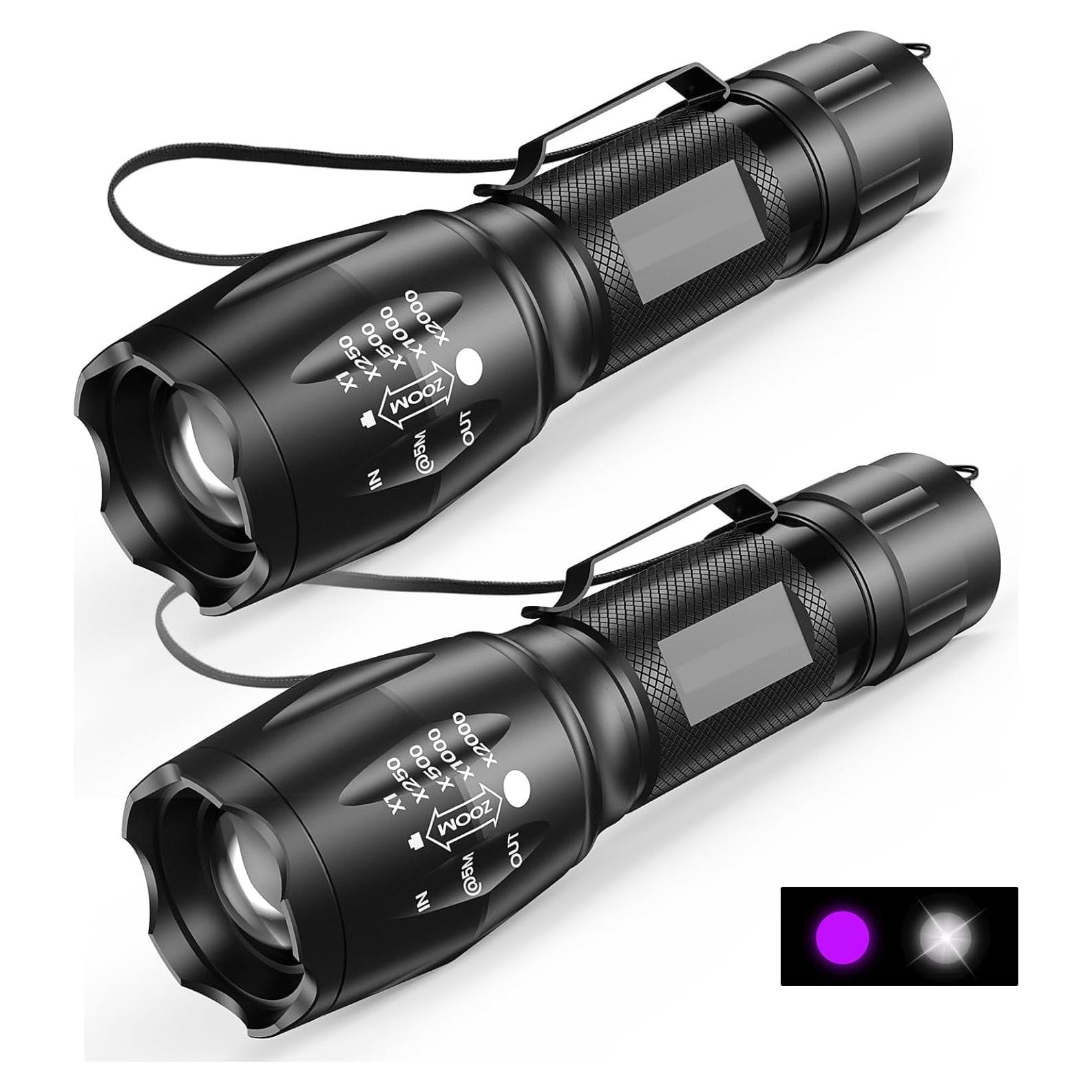 Linterna UV MOWETOO LE 2 en 1 con Luz Blanca y Negra