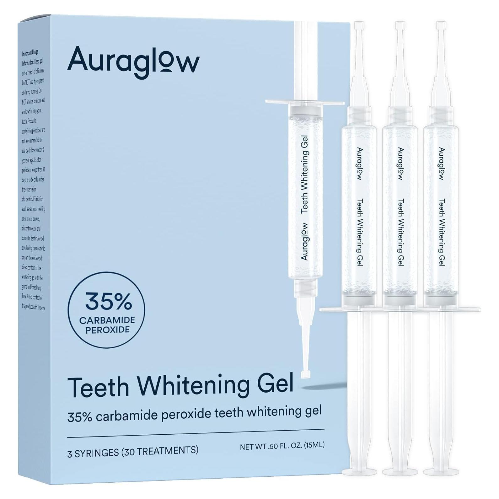 Gel Blanqueador Dental Auraglow 35% 30 Tratamientos