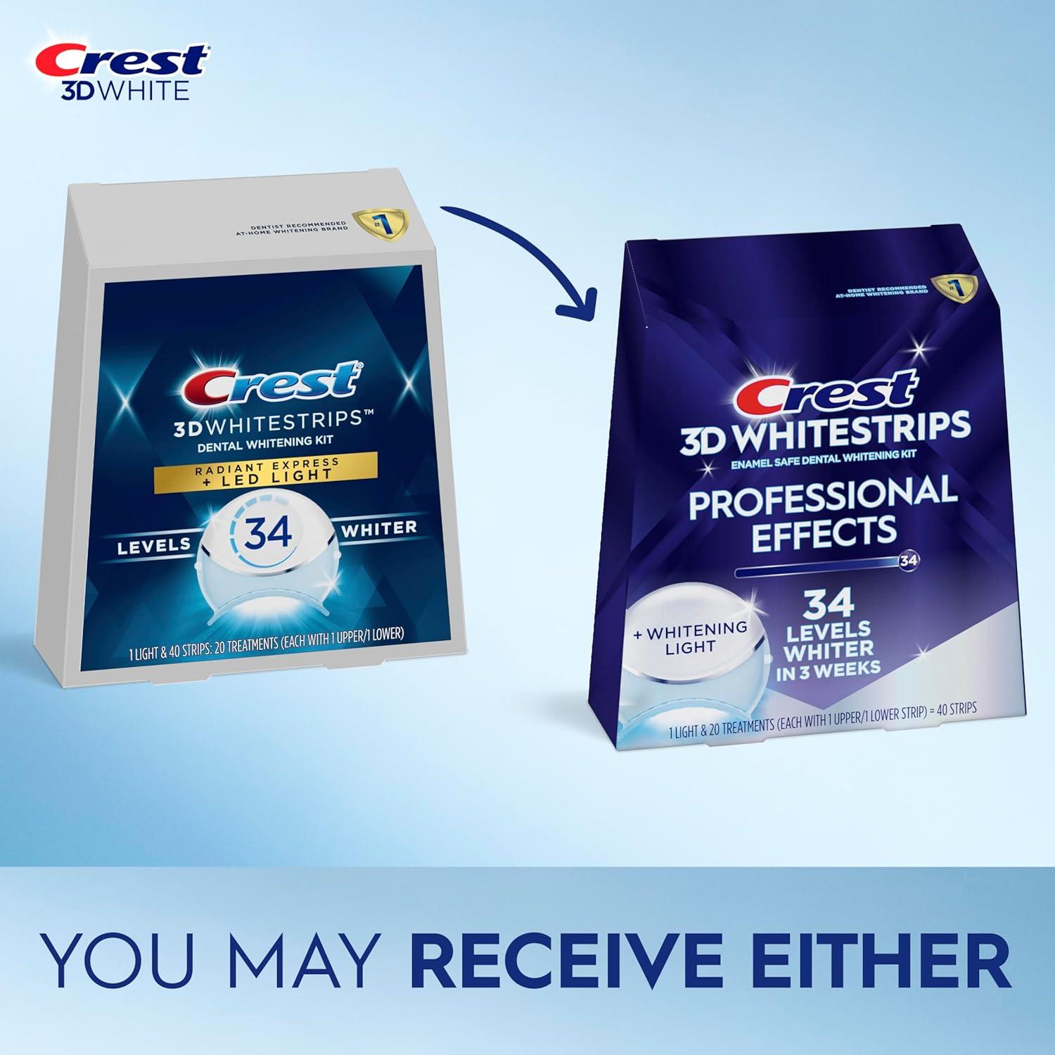 Crest 3D Whitestrips Radiant Express + Luz LED Blanqueante