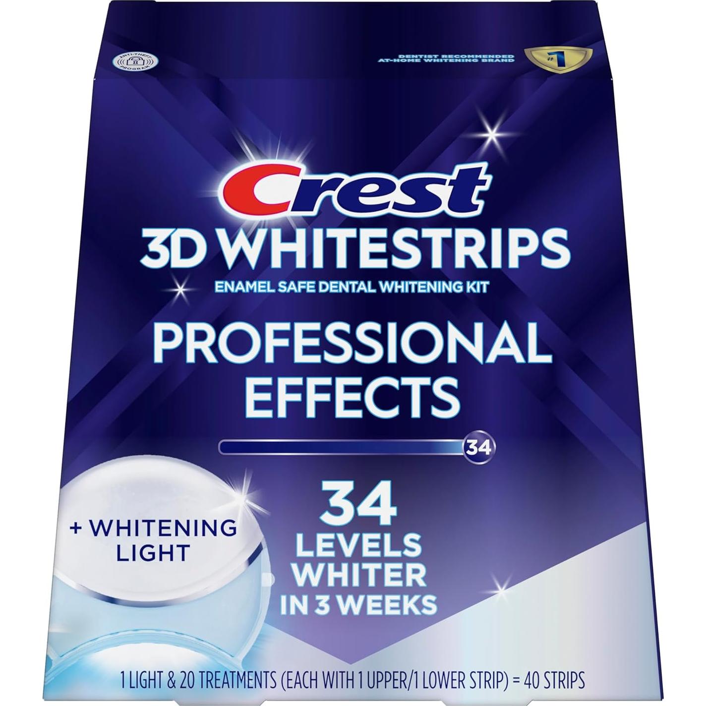 Crest 3D Whitestrips Radiant Express + Luz LED Blanqueante