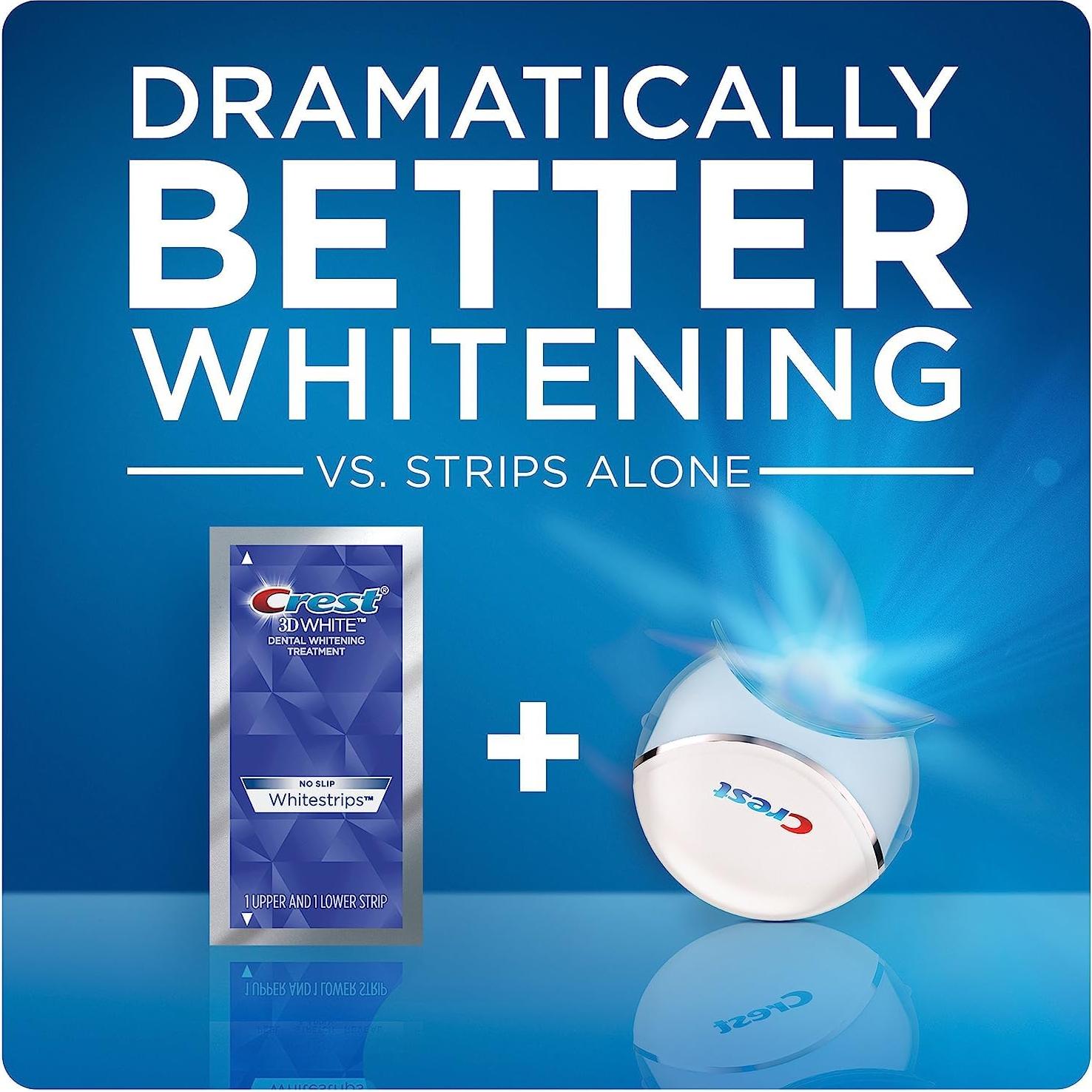 Crest 3D Whitestrips con Luz - Kit Blanqueador Dental 10 Tiras