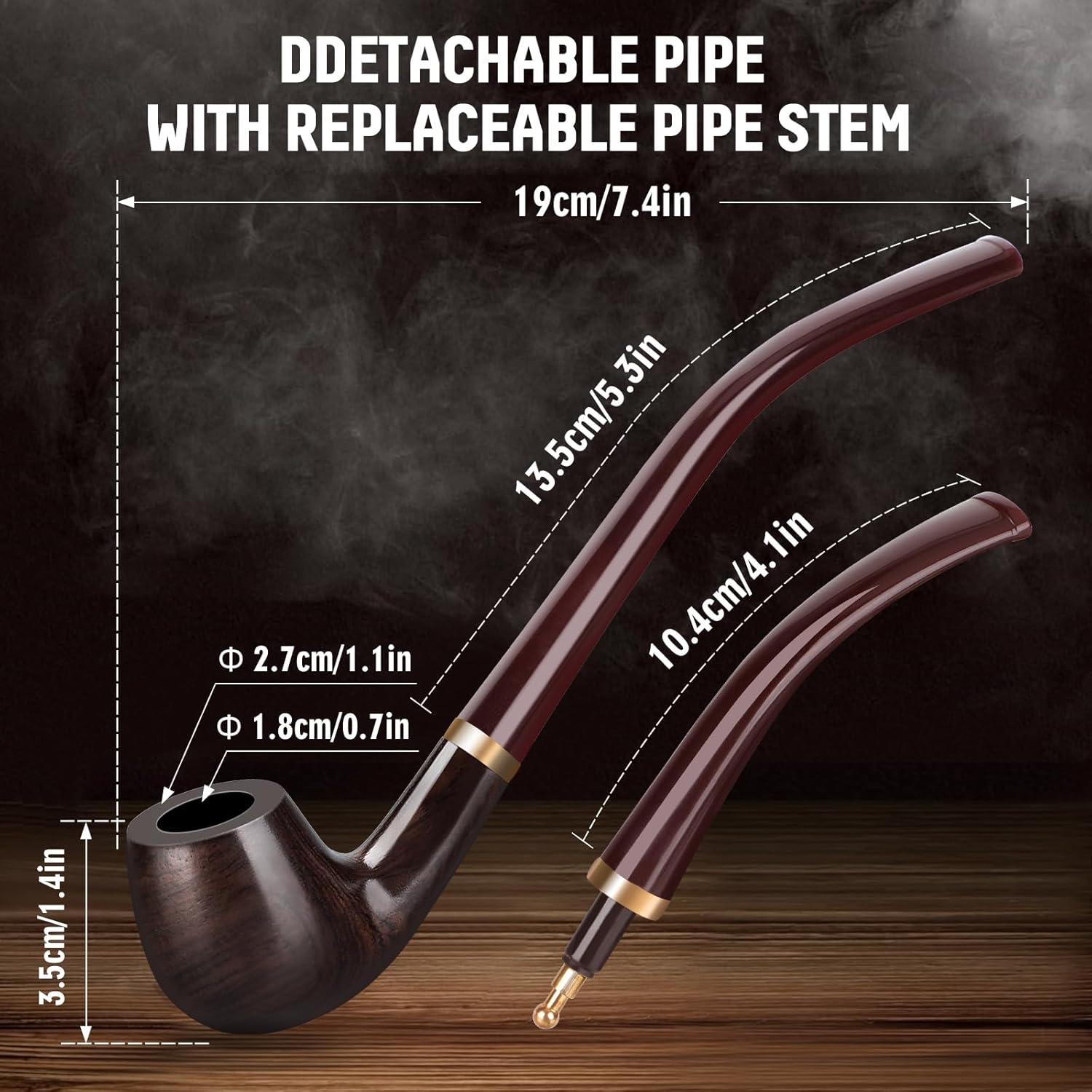 Pipa de Madera Scotte con Vástago Reemplazable y Accesorios