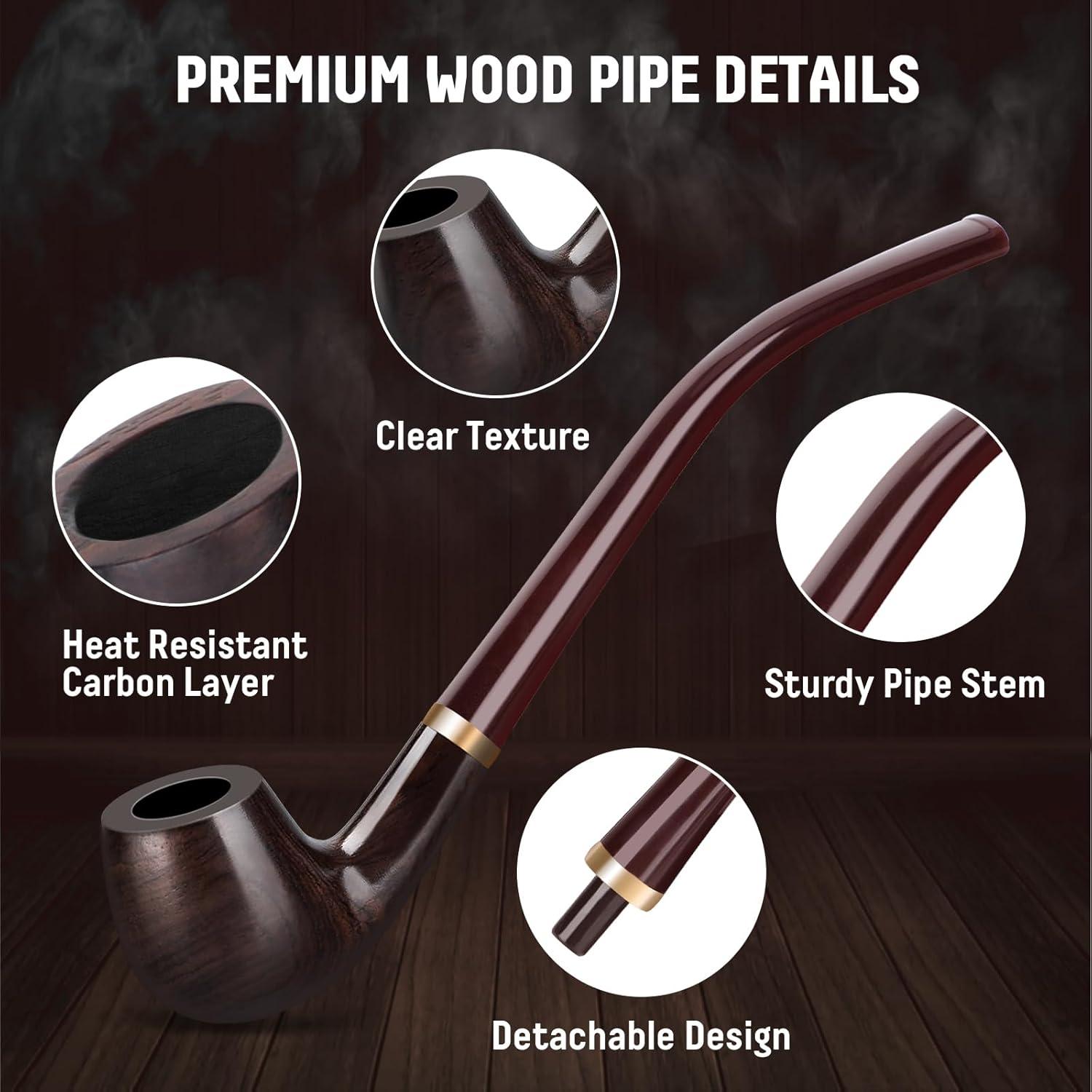 Pipa de Madera Scotte con Vástago Reemplazable y Accesorios