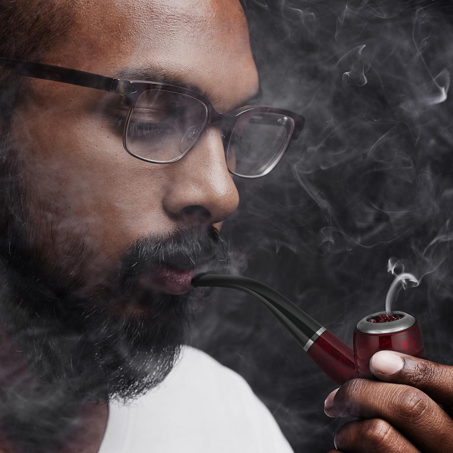 Pipa de fumar Tesonway con accesorios y estuche rojo