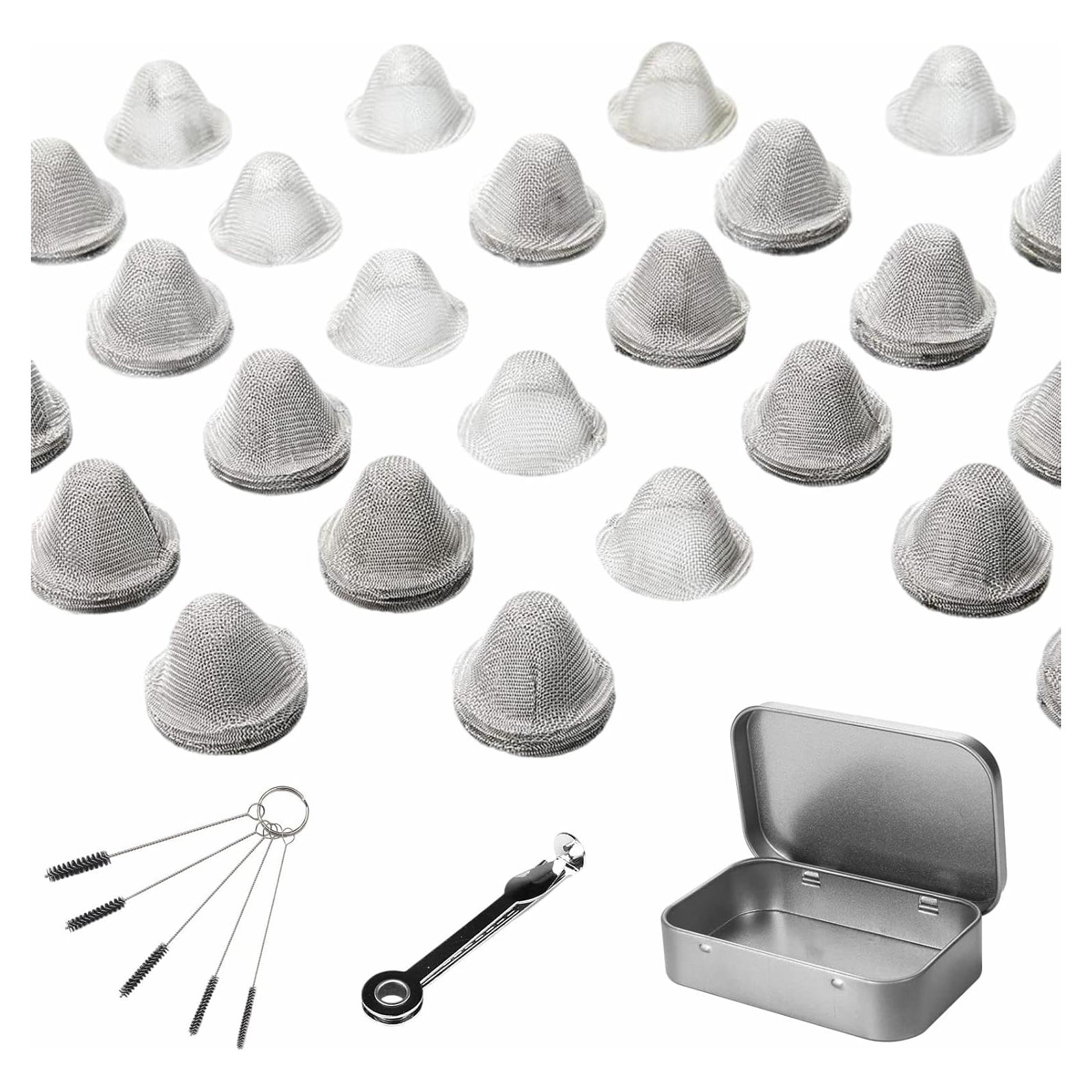 60 Piezas Pantallas de Malla Acero Inoxidable 0.5cm + Herramienta