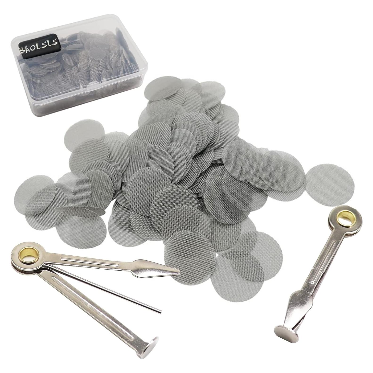 500 Pantallas de Metal 16 mm BAOLSLS + Kit Limpieza 3 en 1