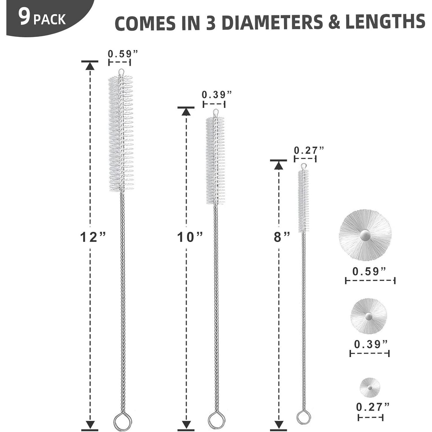 Kit de cepillos limpiadores de pajitas Hiware - 9 piezas