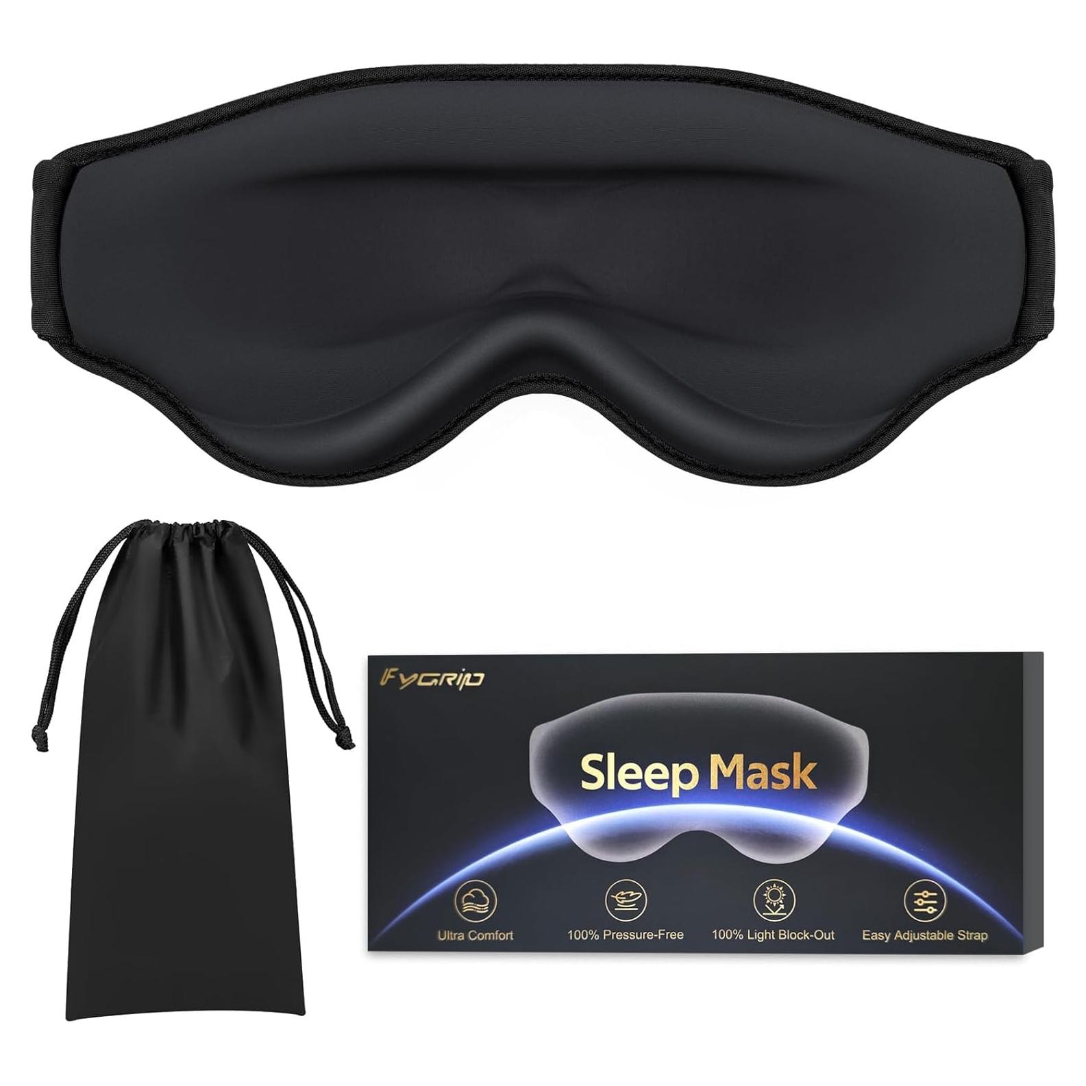 Máscara de Ojos 3D Fygrip Negra Ultra Confort Ajustable