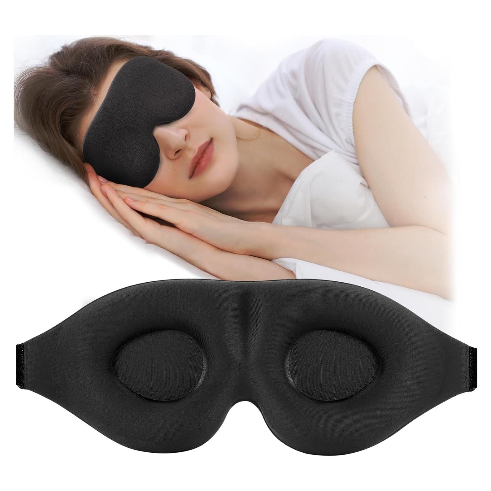 Máscara de Sueño ZGGCD 3D Antifaz Bloqueador de Luz Negro