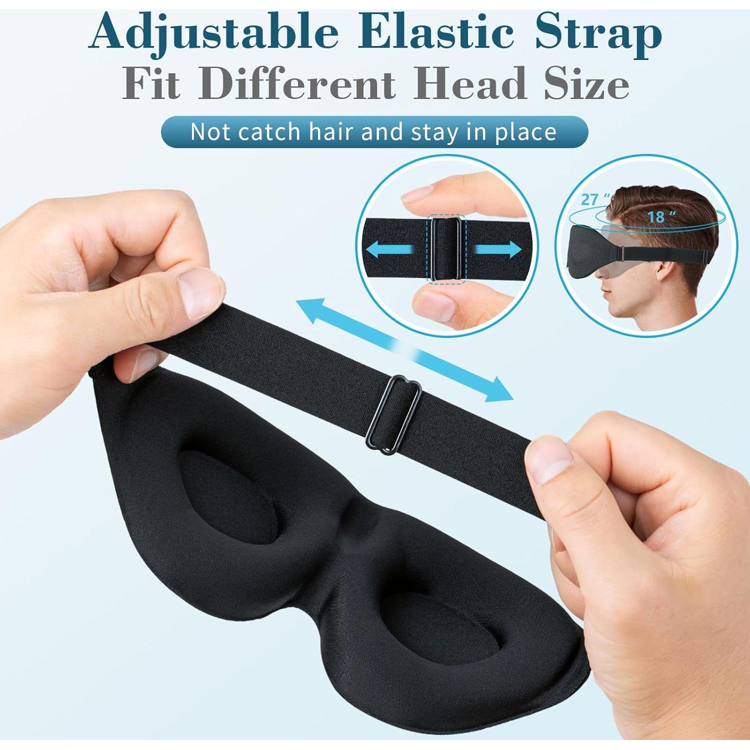 Máscara de Sueño ZGGCD 3D Antifaz Bloqueador de Luz Negro