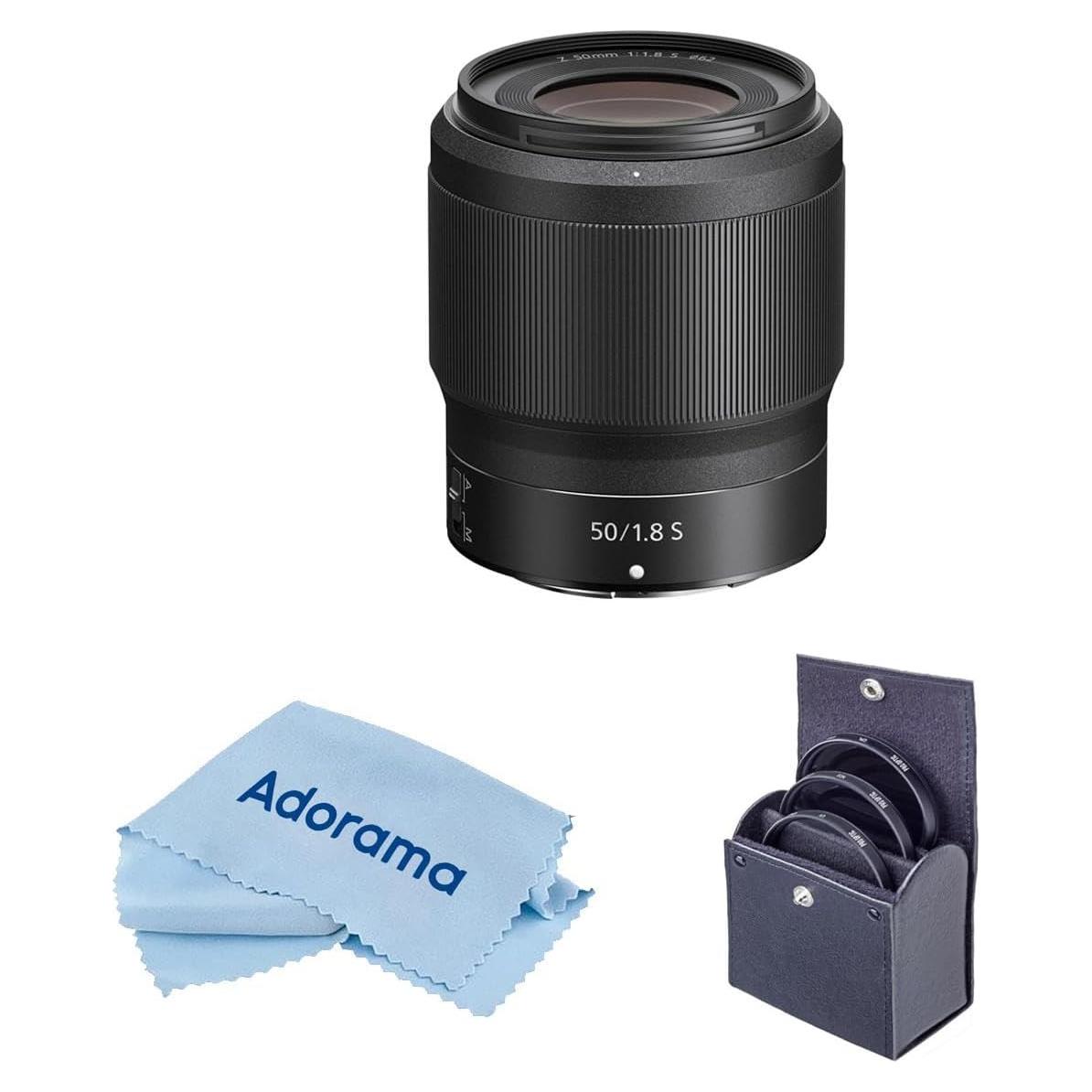 Lente Nikon NIKKOR Z 50mm f/1.8 S + Filtro UV 62mm + Kit Limpieza