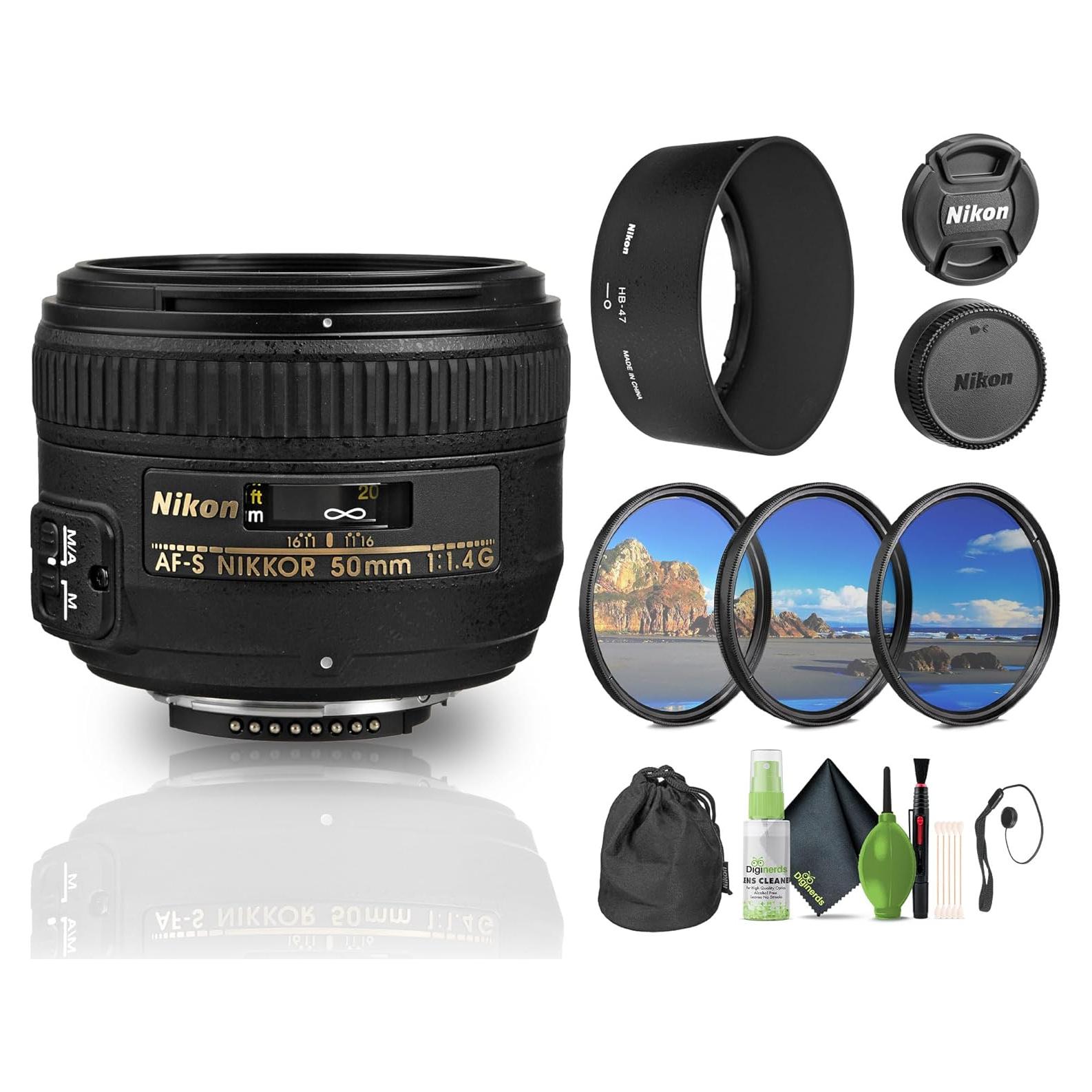 Lente Nikon AF-S NIKKOR 50mm f/1.4G + Kit de Limpieza y Filtros