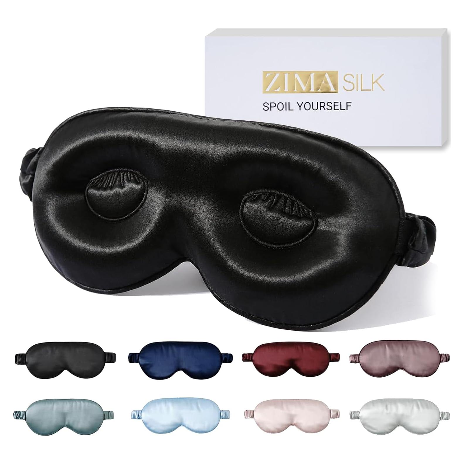 Máscara de Sueño ZIMASILK 100% Seda Morera Ajustable 3D