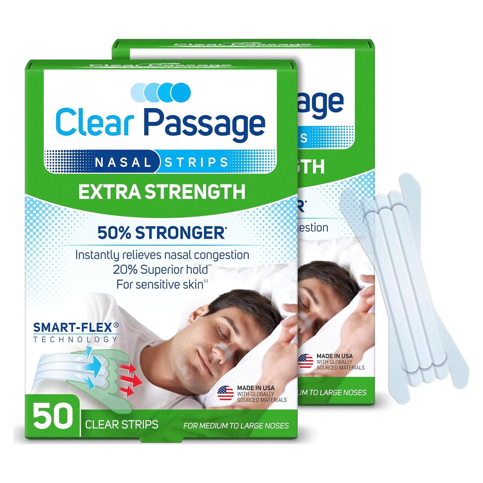 Tiras Nasales ASO 100 ct para Ronquidos y Congestión